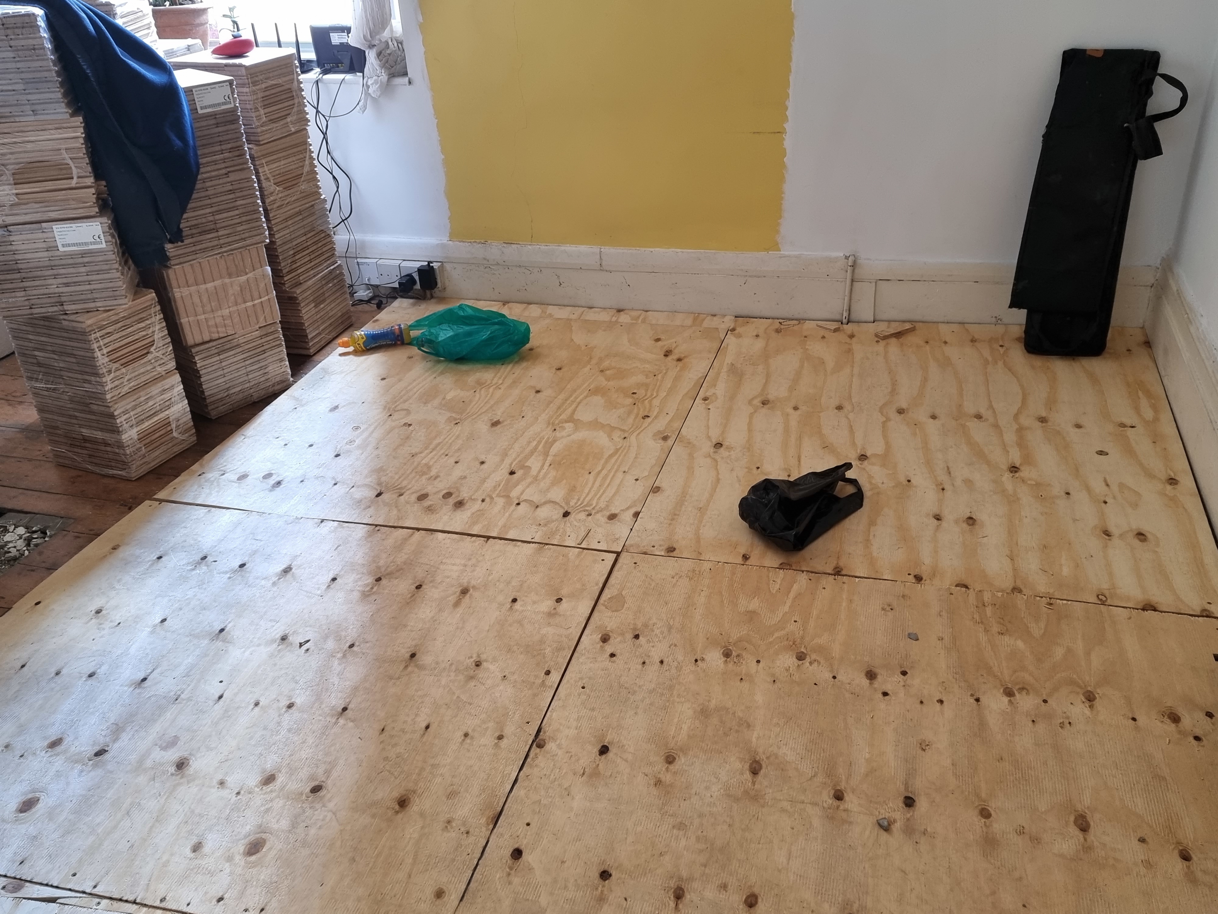 Parquet floor after sanding work in SE5