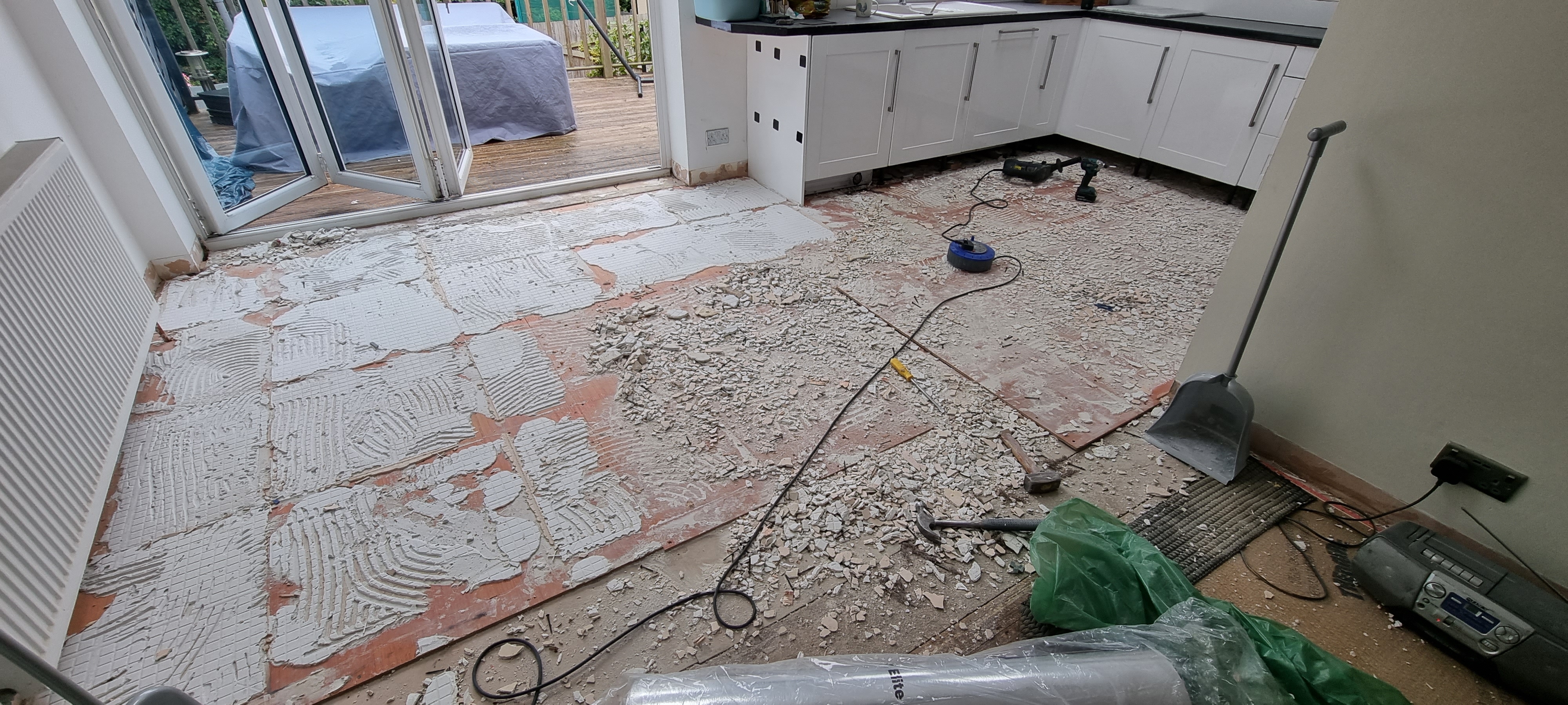Herringbone Parquet floor after fitting work in SE7