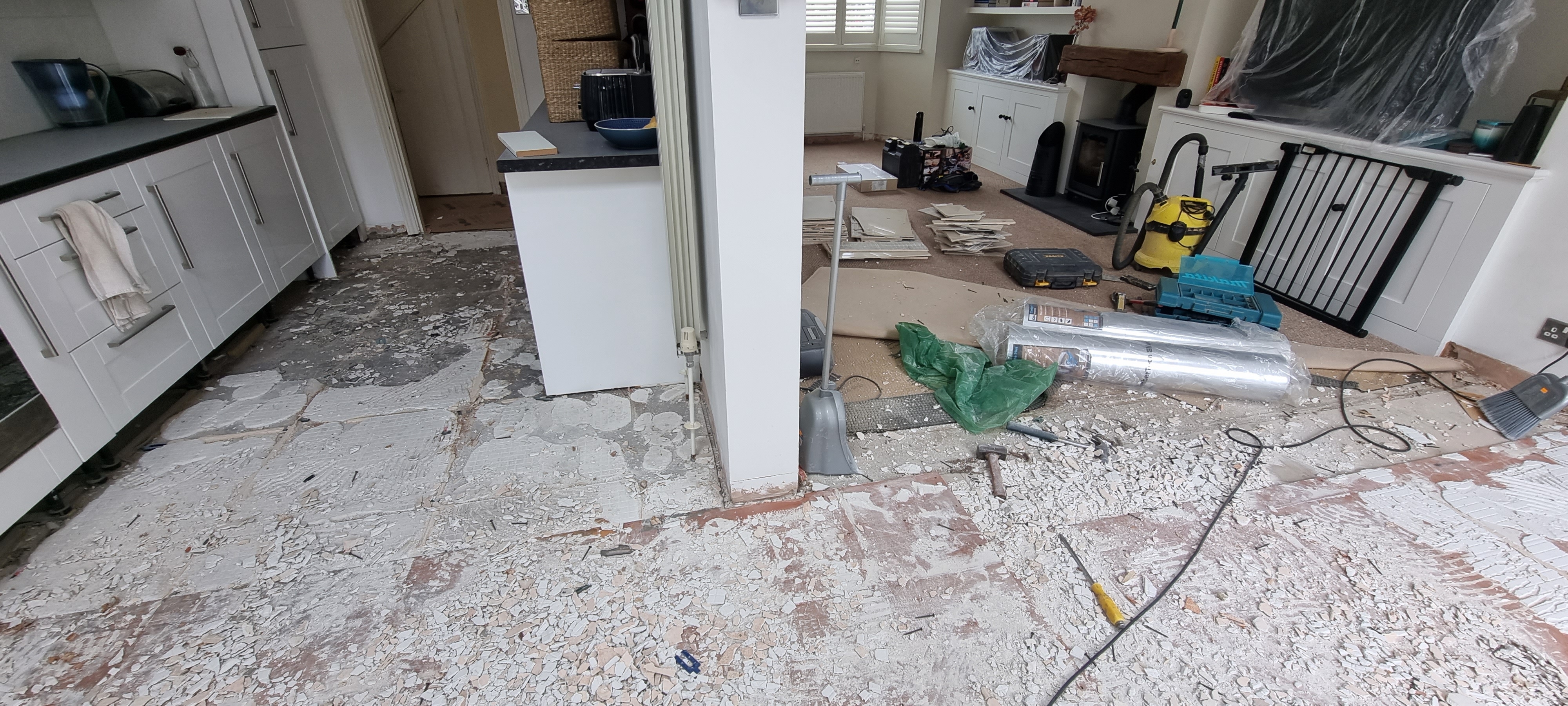Herringbone Parquet floor after fitting work in SE7