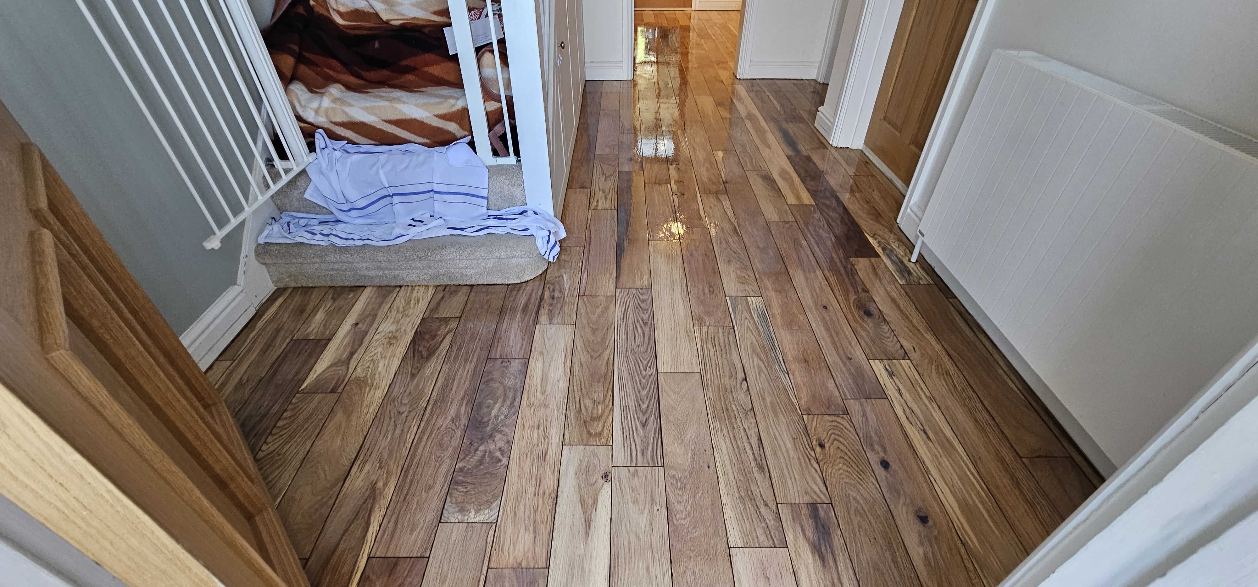 Floorboards floor after sanding work in SL3