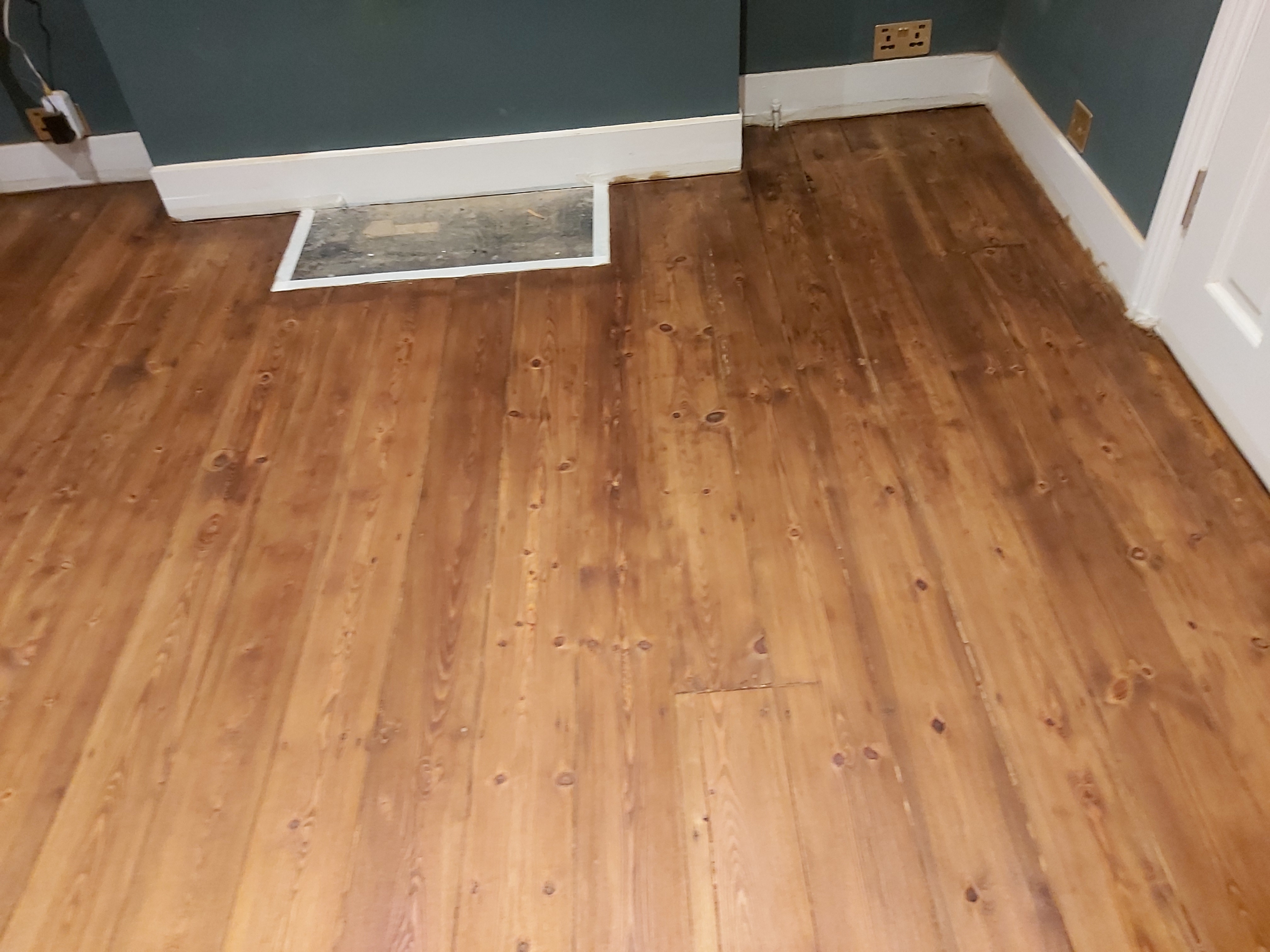 Floorboards floor after sanding work in SL4