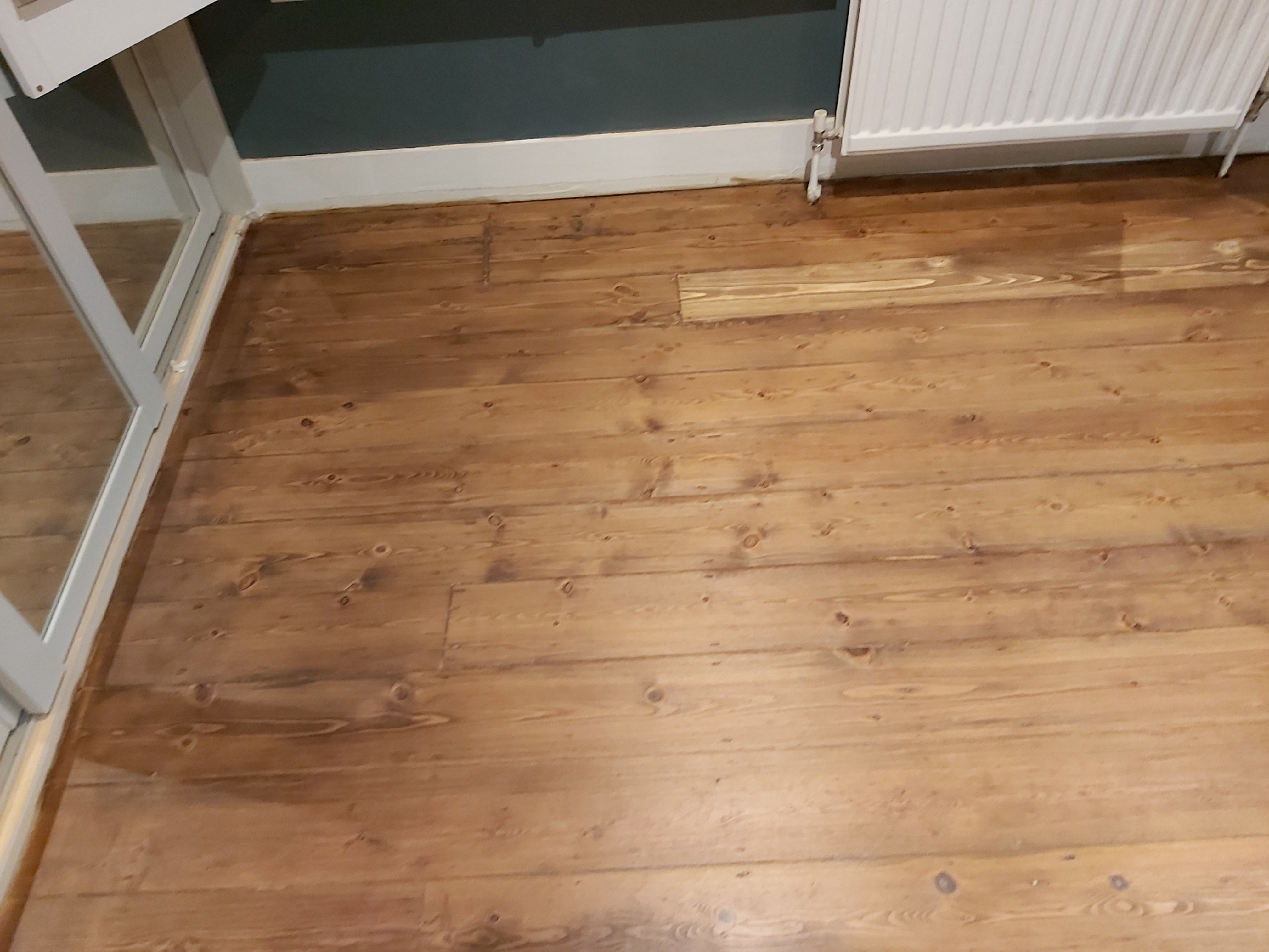 Floorboards floor after sanding work in SL4