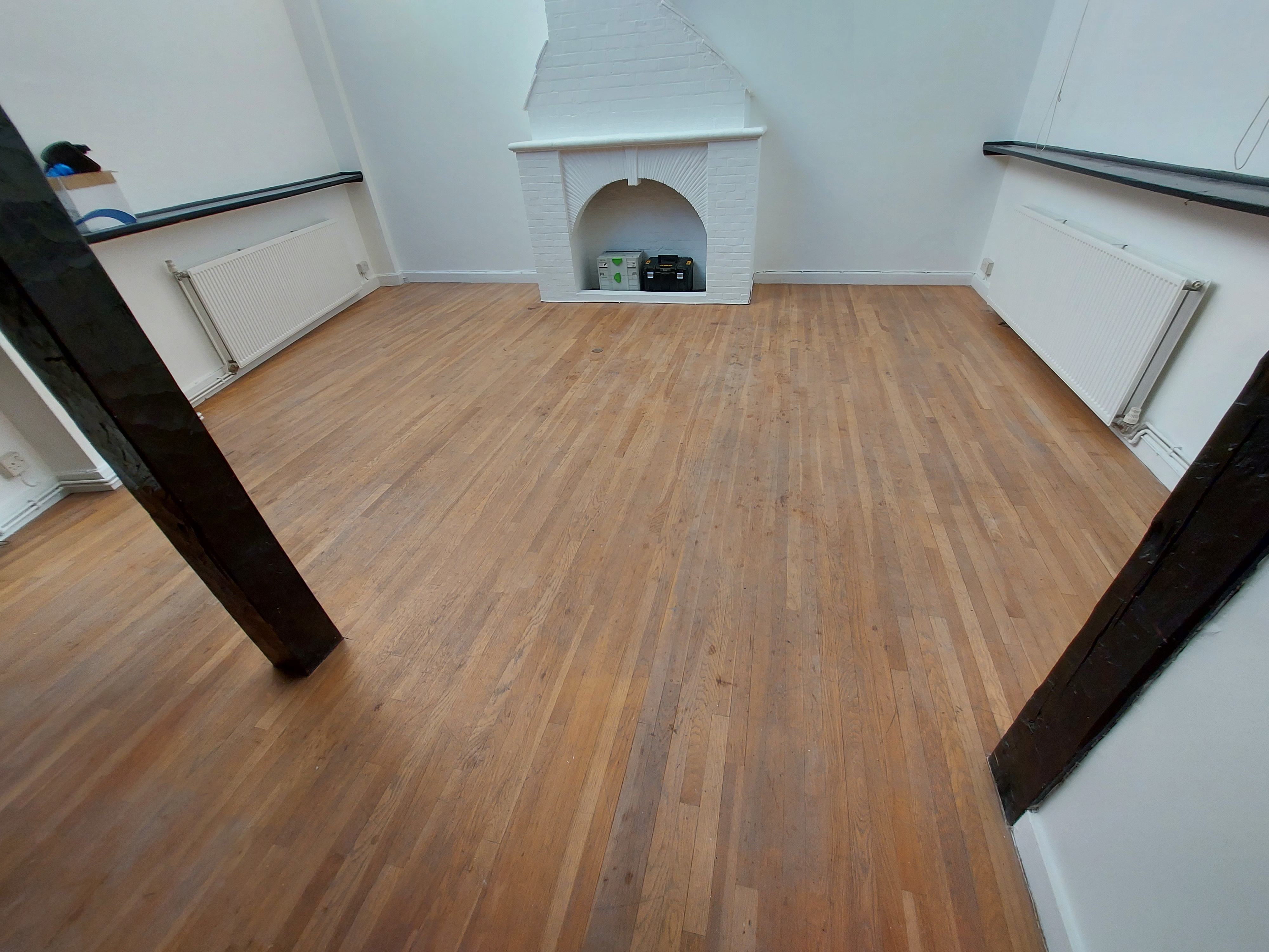 Hardwood floor after sanding work in SW10