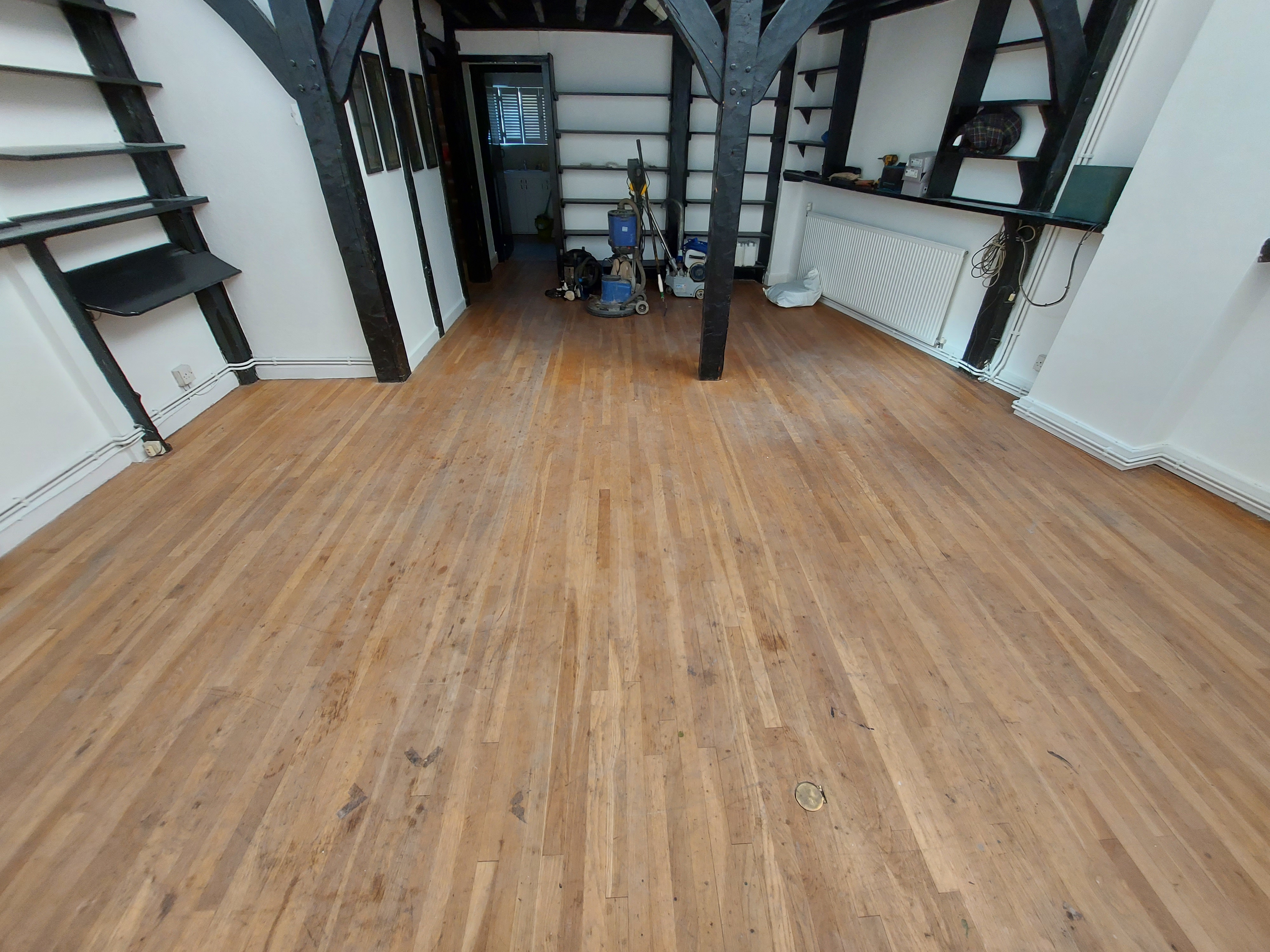 Hardwood floor after sanding work in SW10