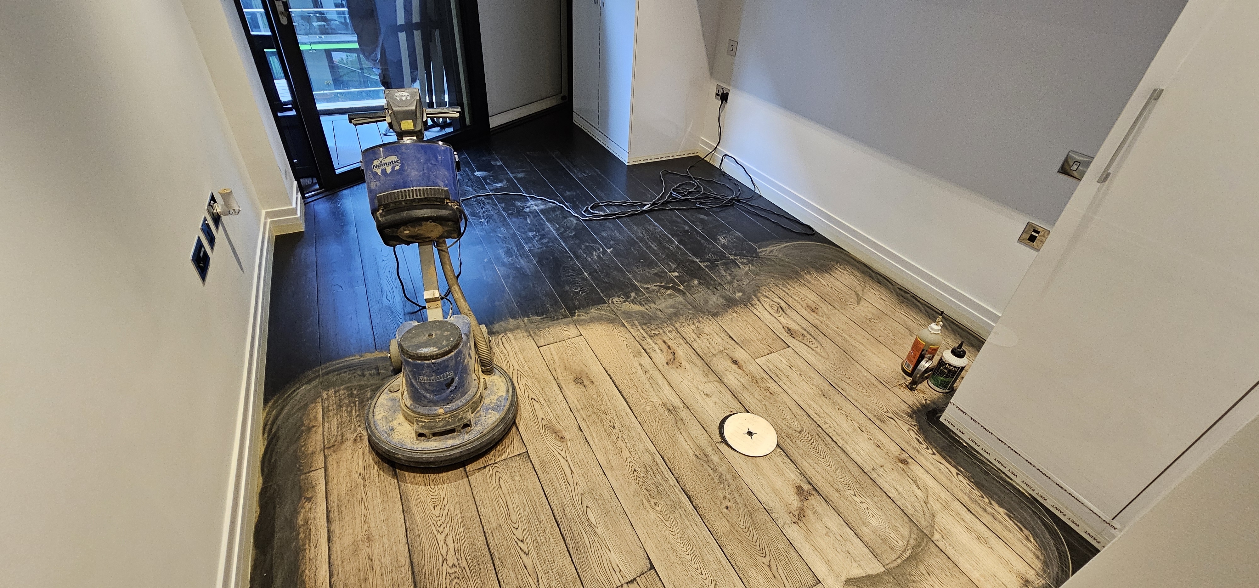 Engineered Wood floor after sanding work in SW11