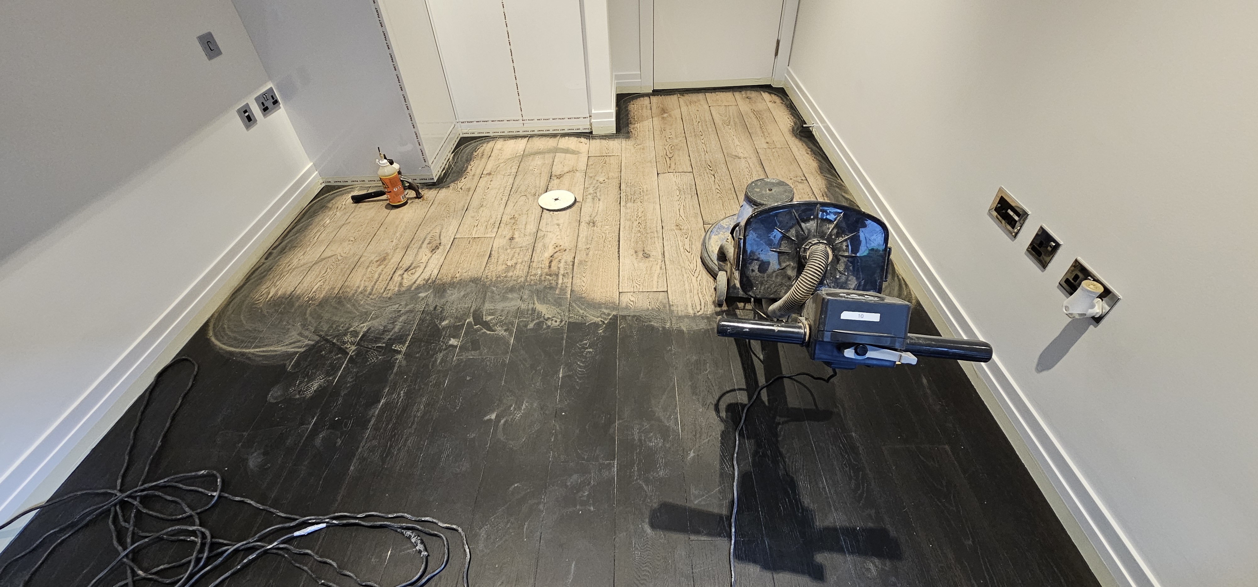 Engineered Wood floor after sanding work in SW11