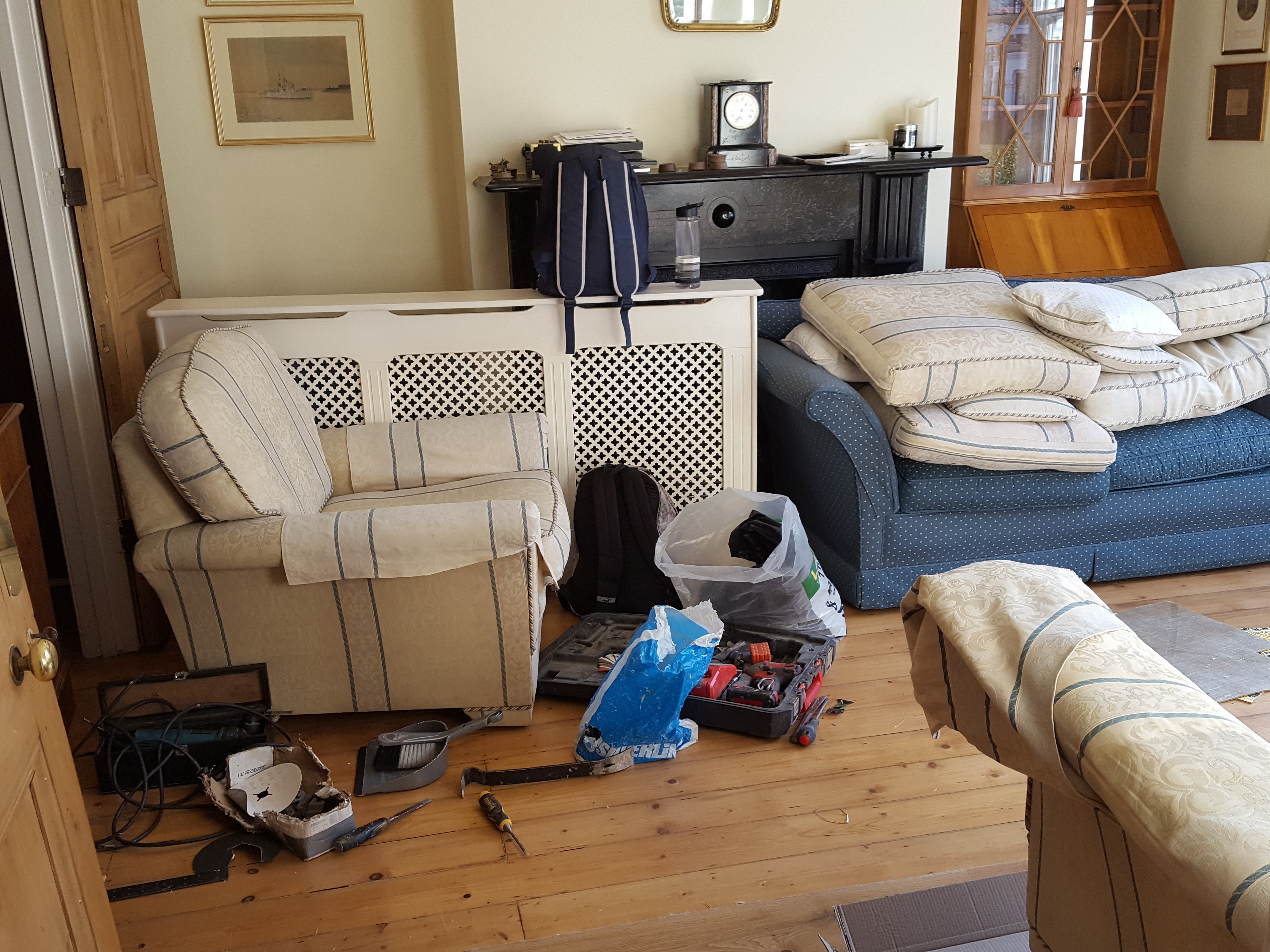 Engineered Wood floor after fitting work in SW11