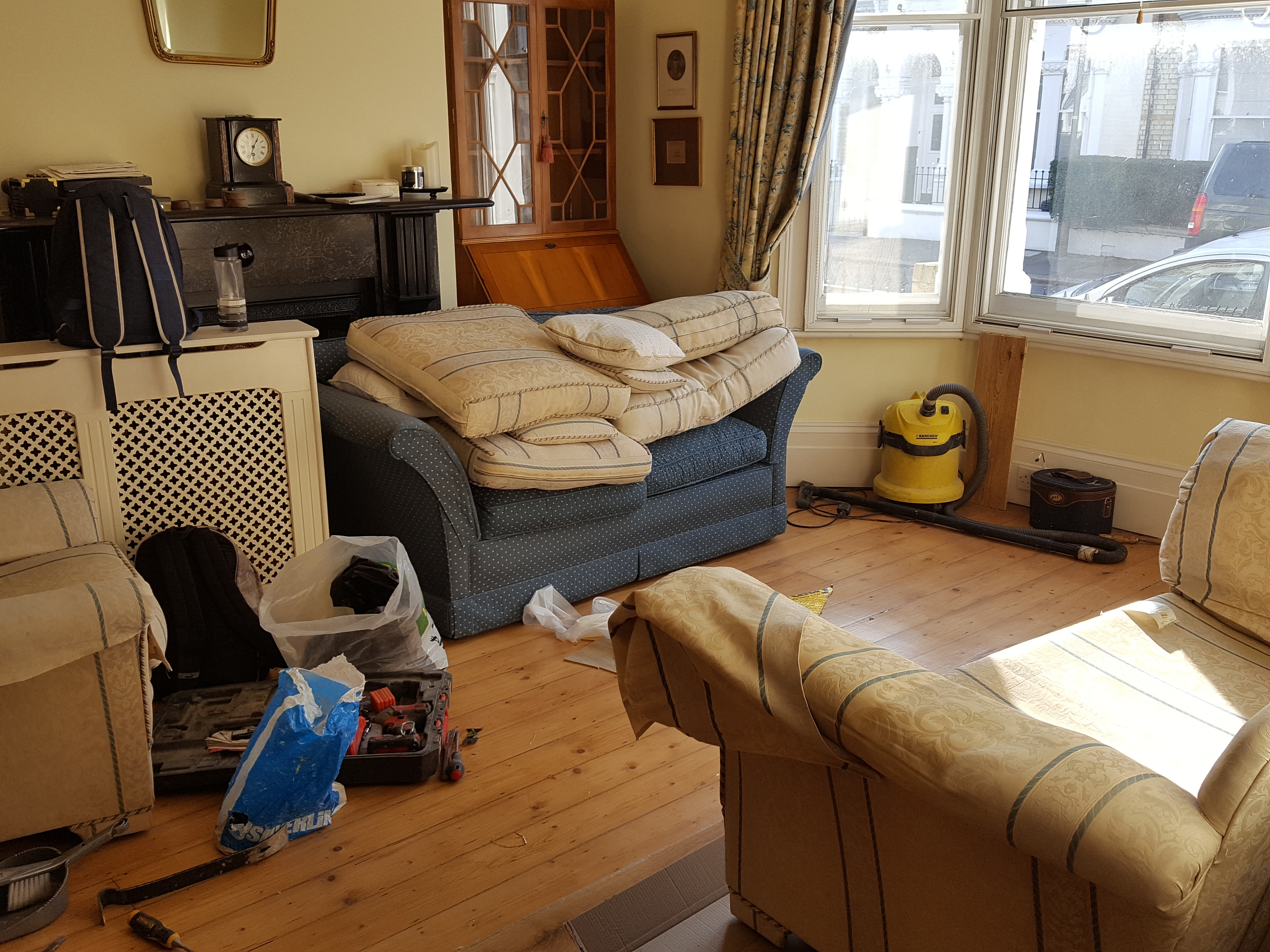 Engineered Wood floor after fitting work in SW11