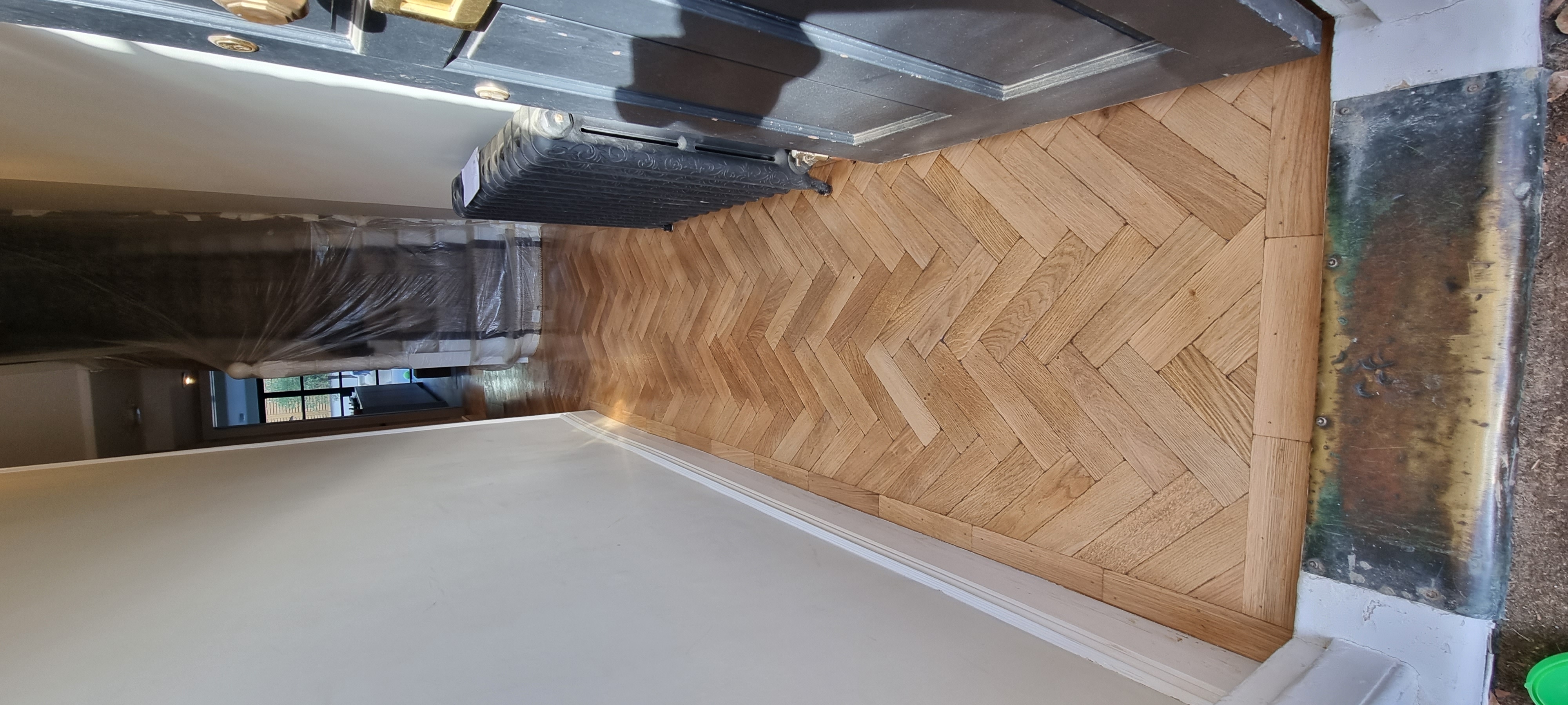 Parquet floor after sanding work in SW12