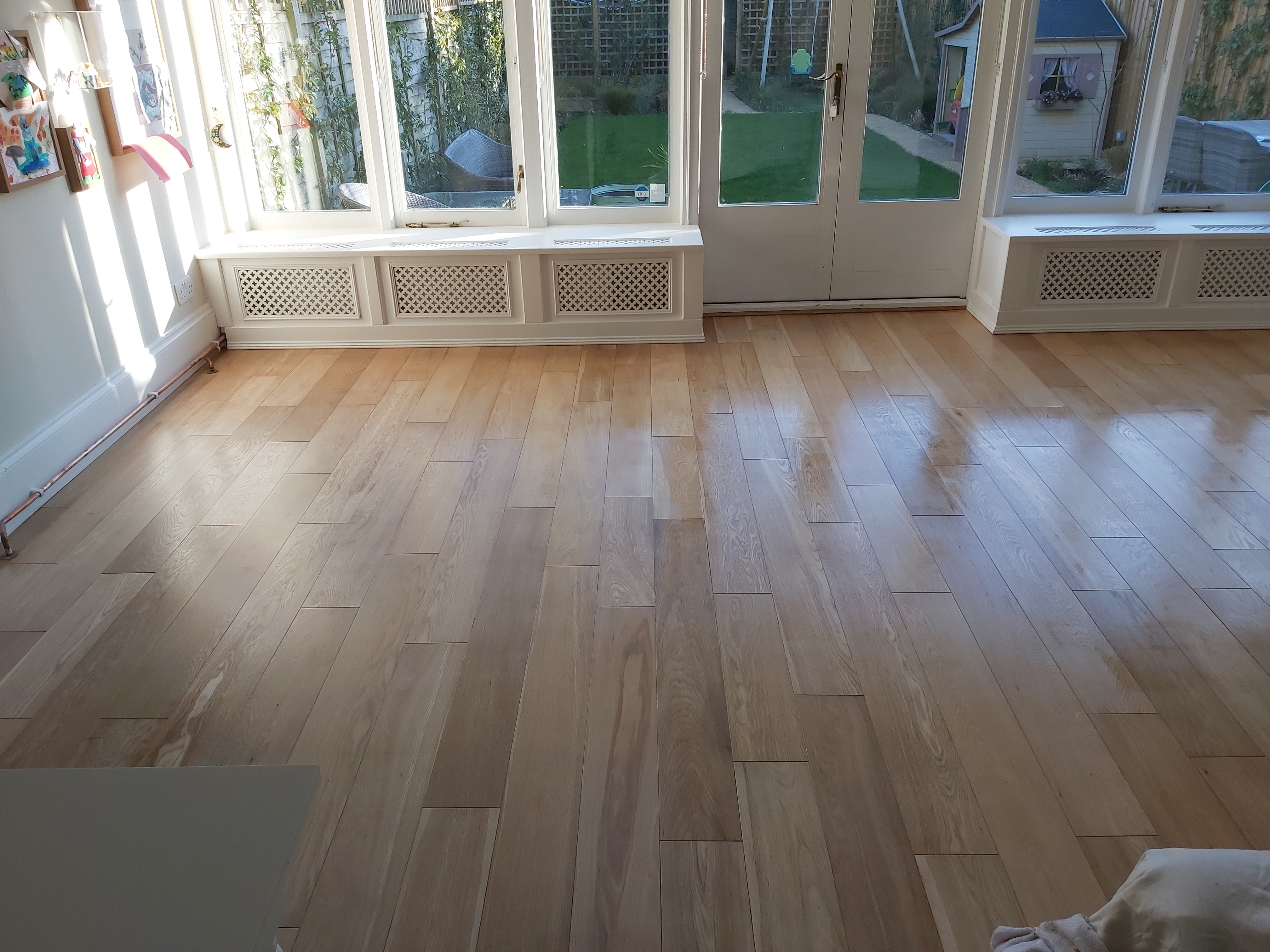 Engineered Wood floor after sanding work in SW13