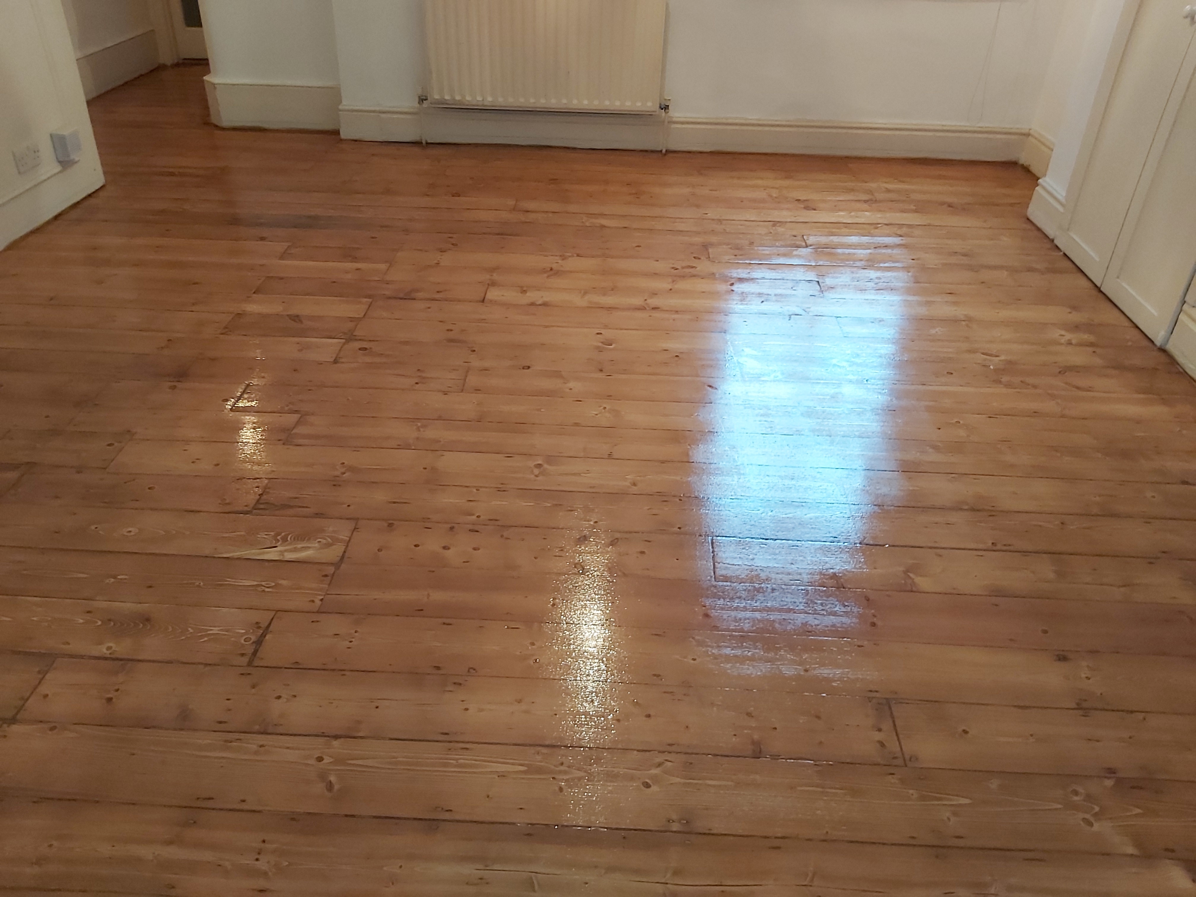 Floorboards floor after sanding work in SW14