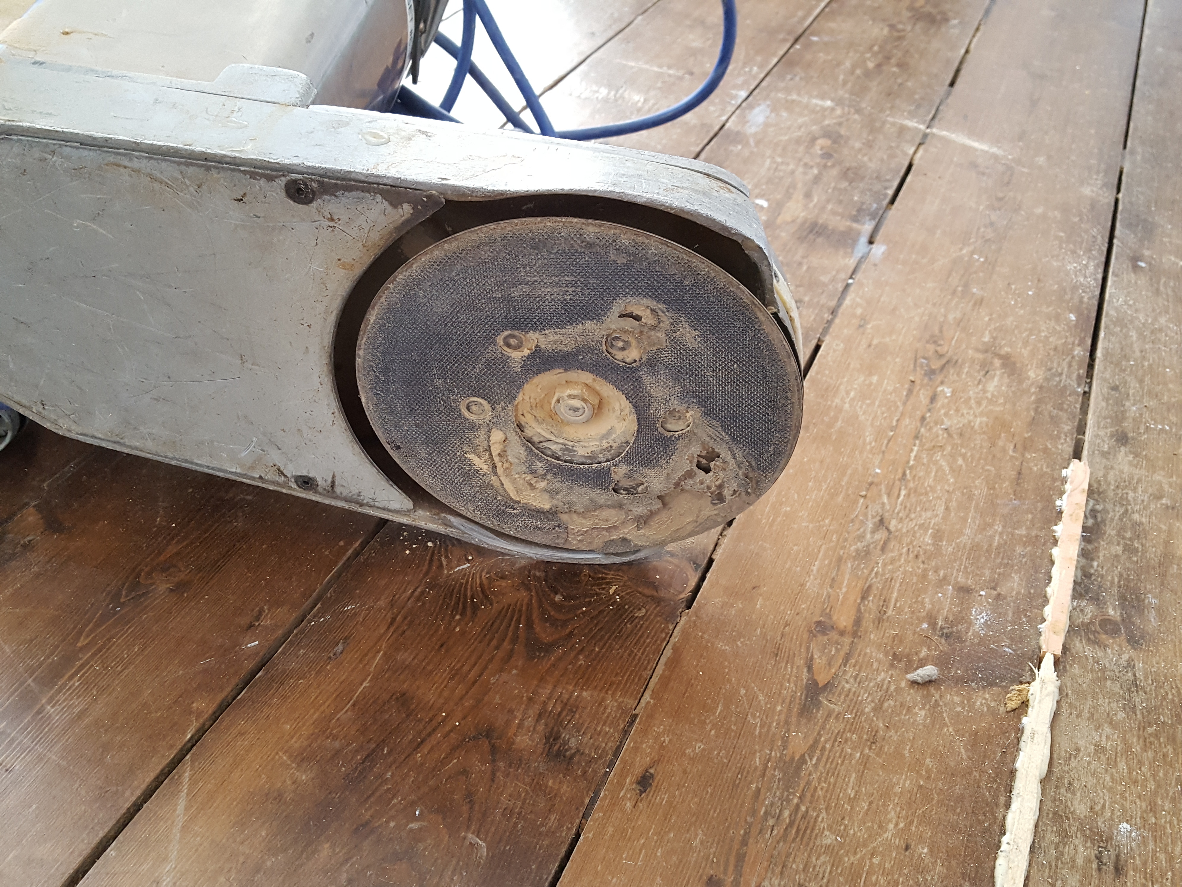 Floorboards floor after sanding work in SW16
