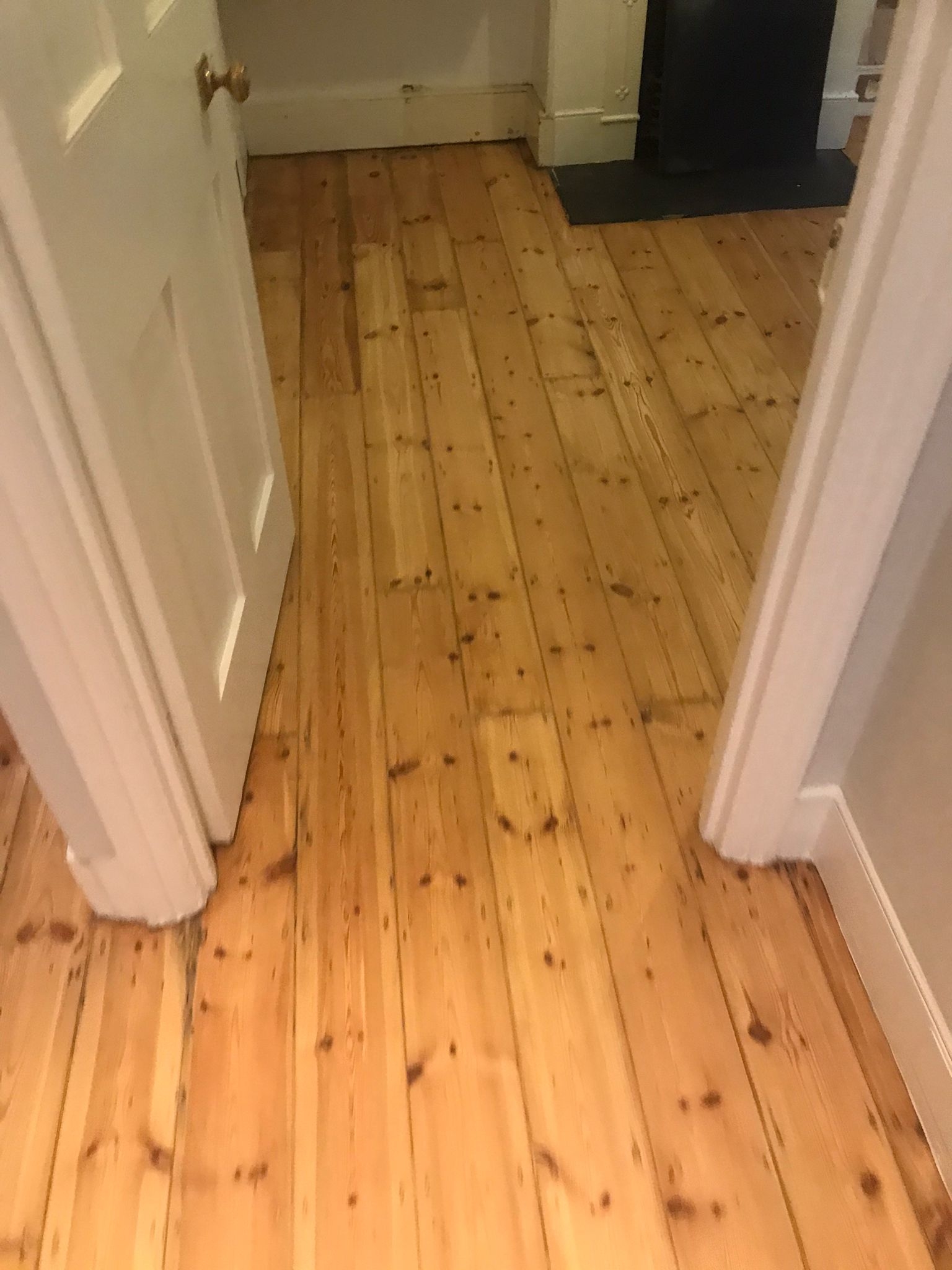 Floorboards floor after sanding work in SW17
