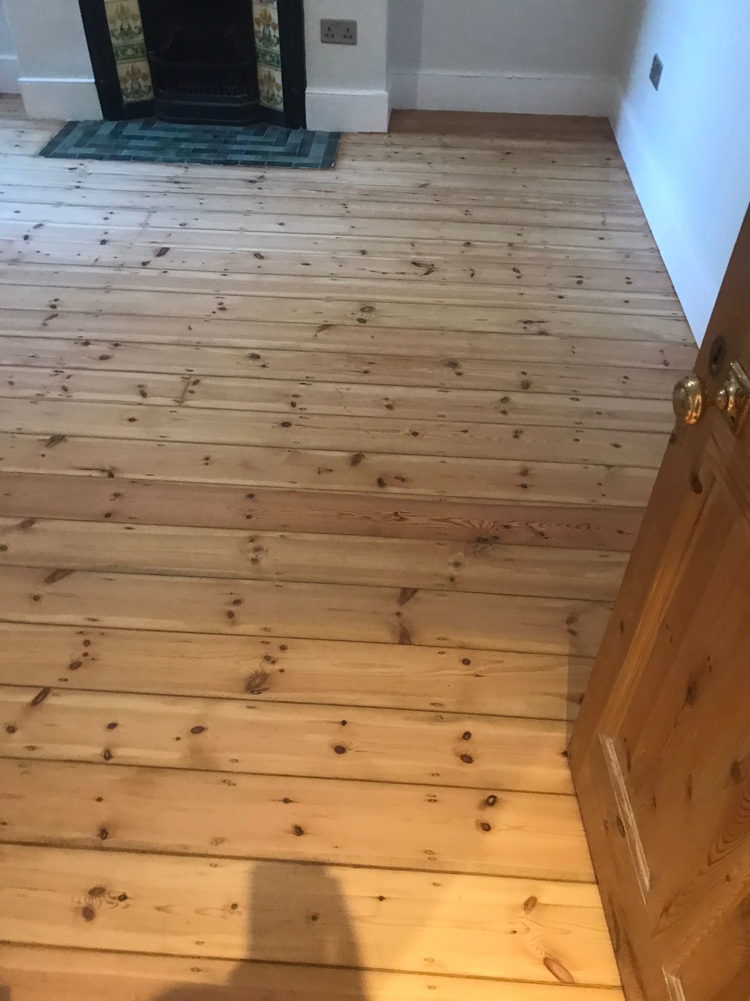 Floorboards floor after sanding work in SW17