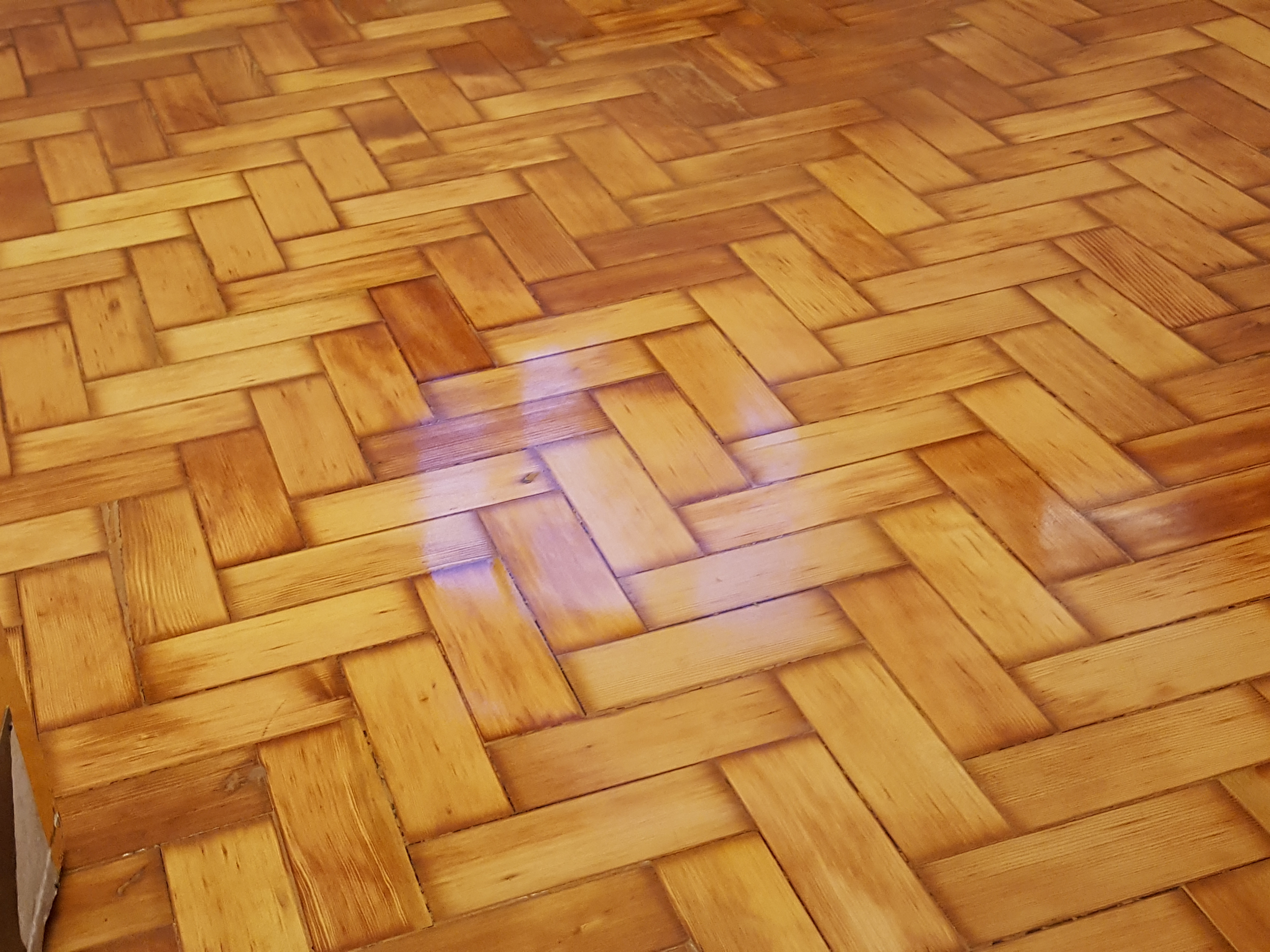 Parquet floor after sanding work in SW17