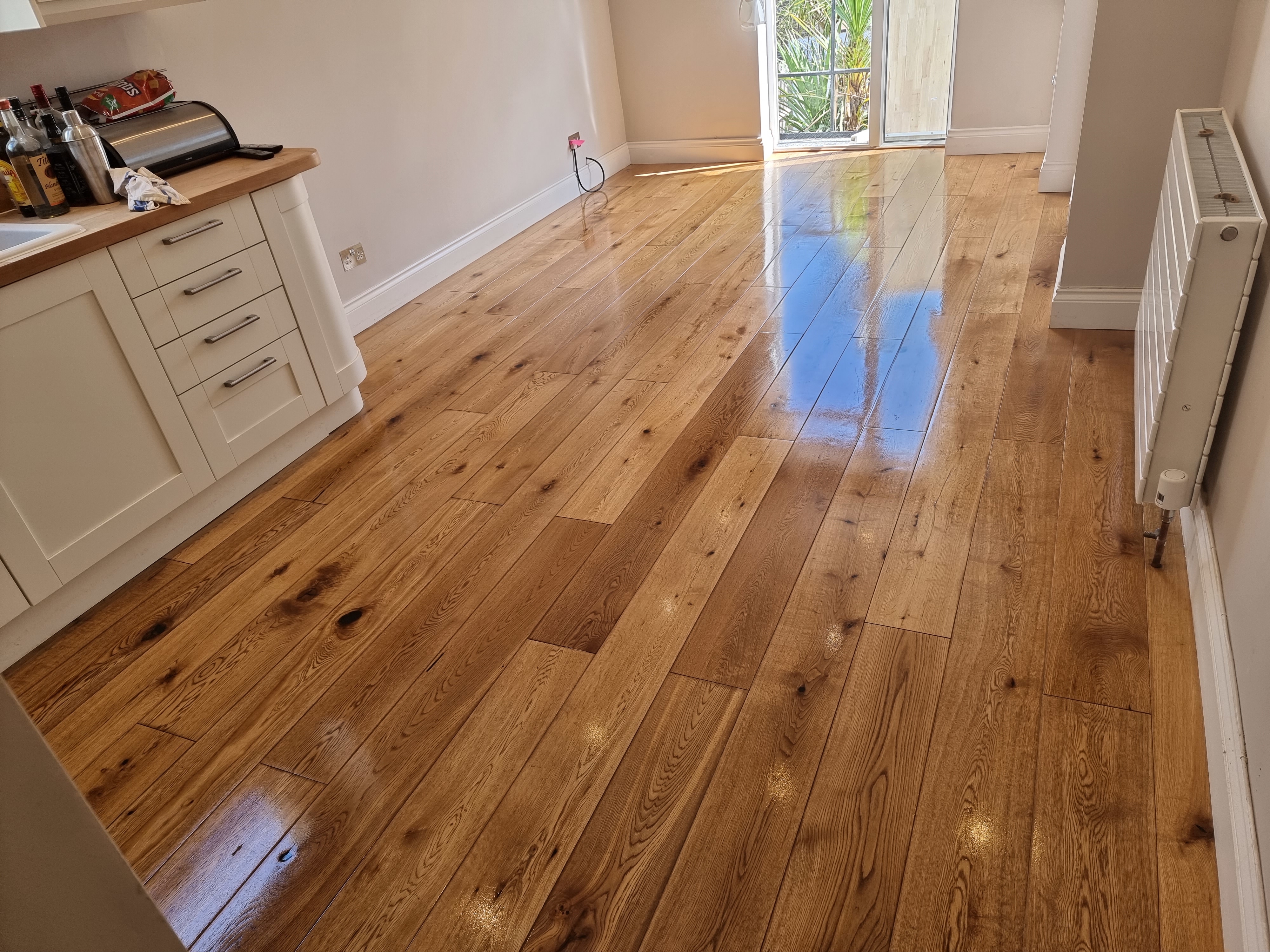 Engineered Wood floor after sanding work in SW18