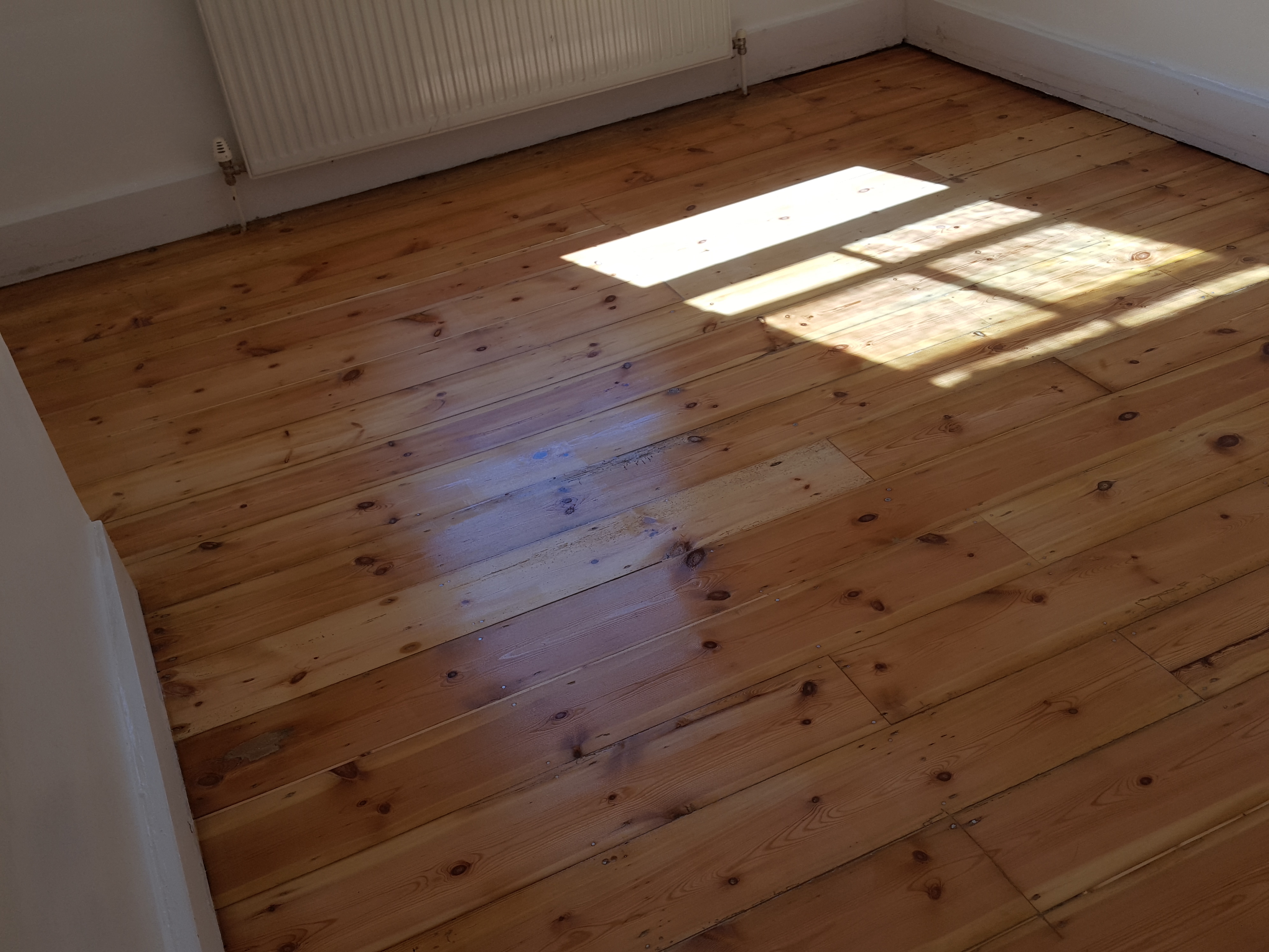 Parquet floor after sanding work in SW19