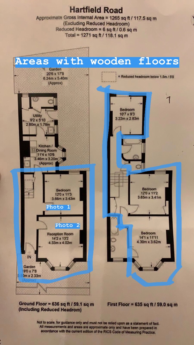 Floor condition before work at SW19