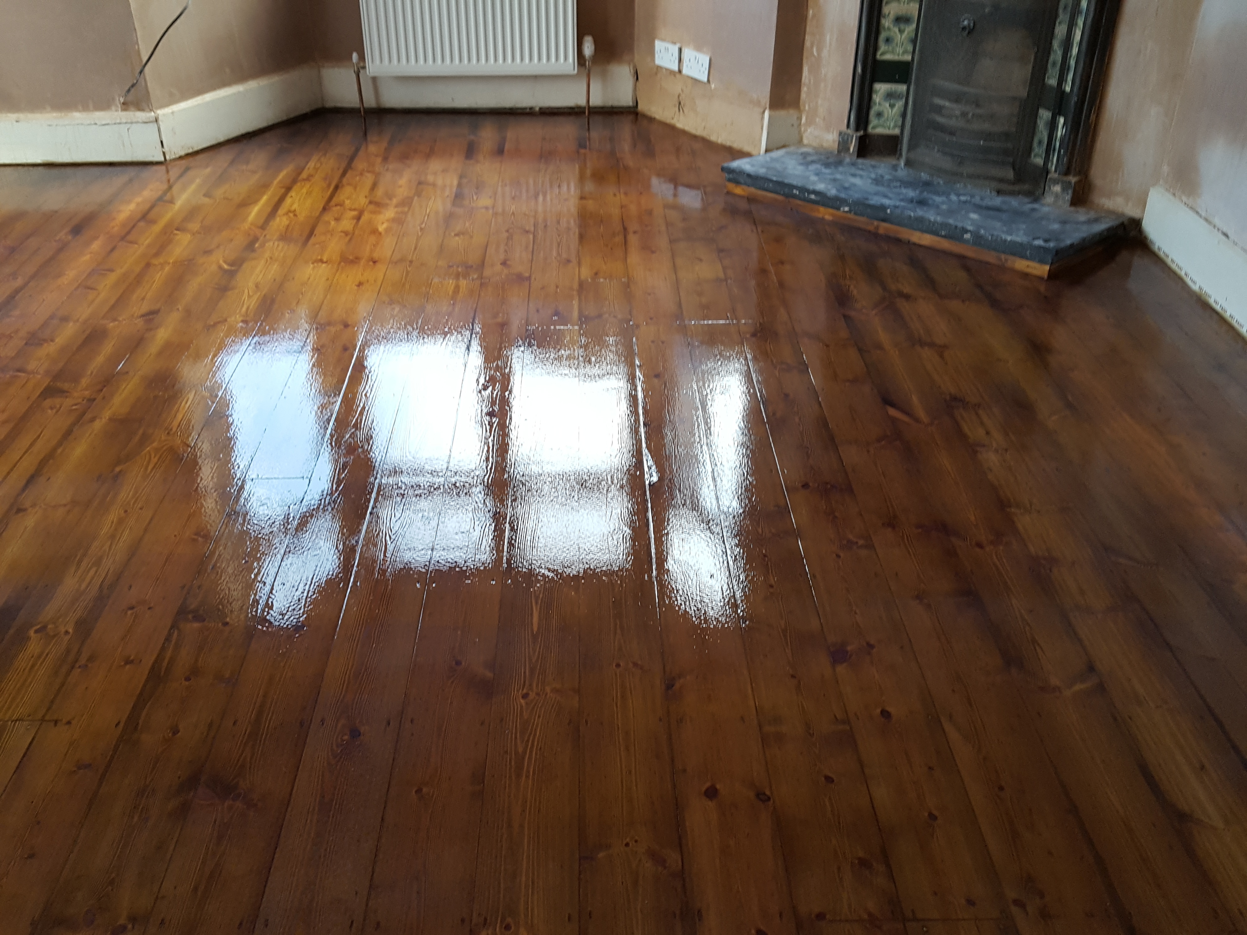 Floorboards floor after sanding work in SW20