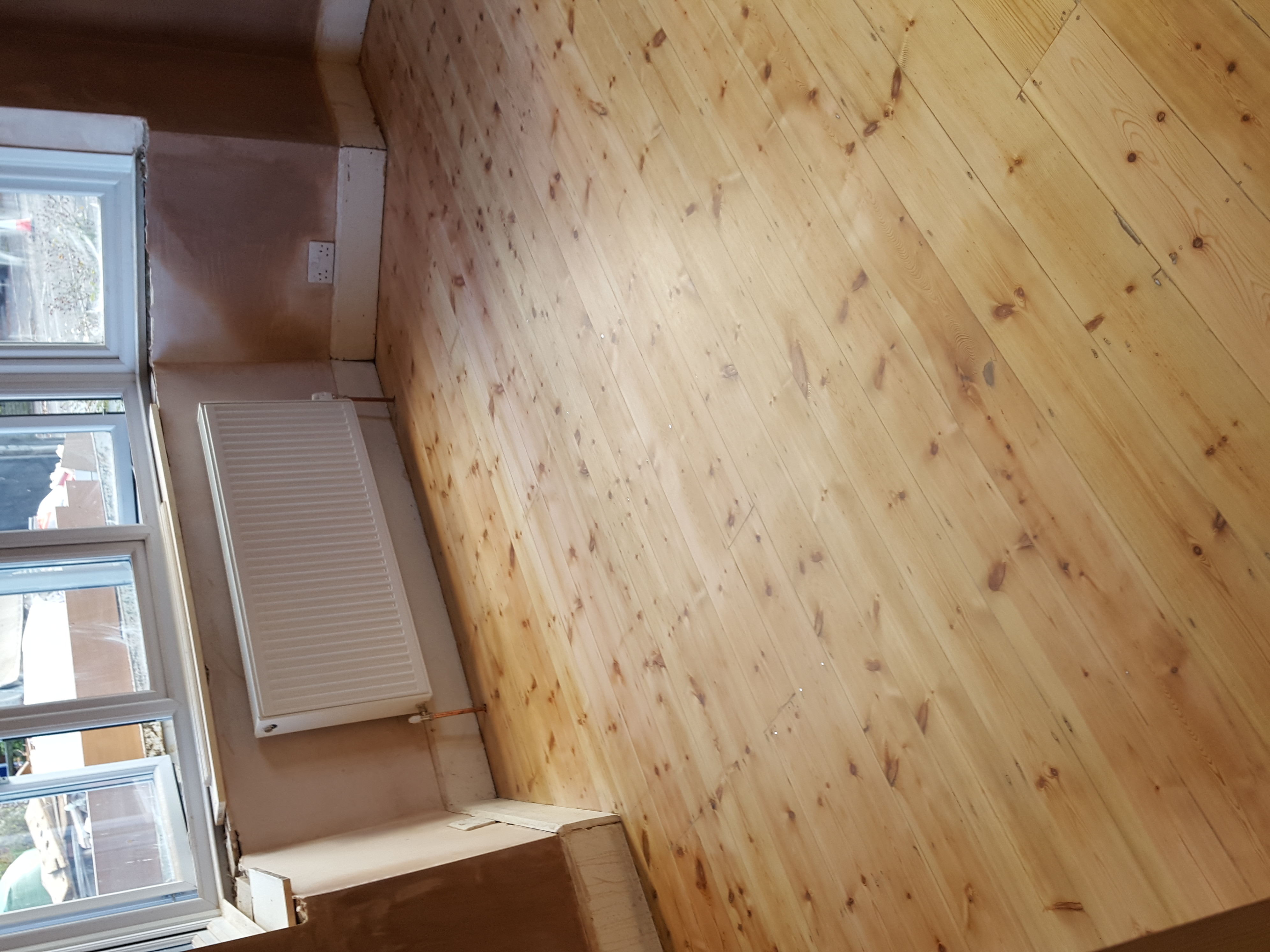 Floorboards floor after sanding work in SW20