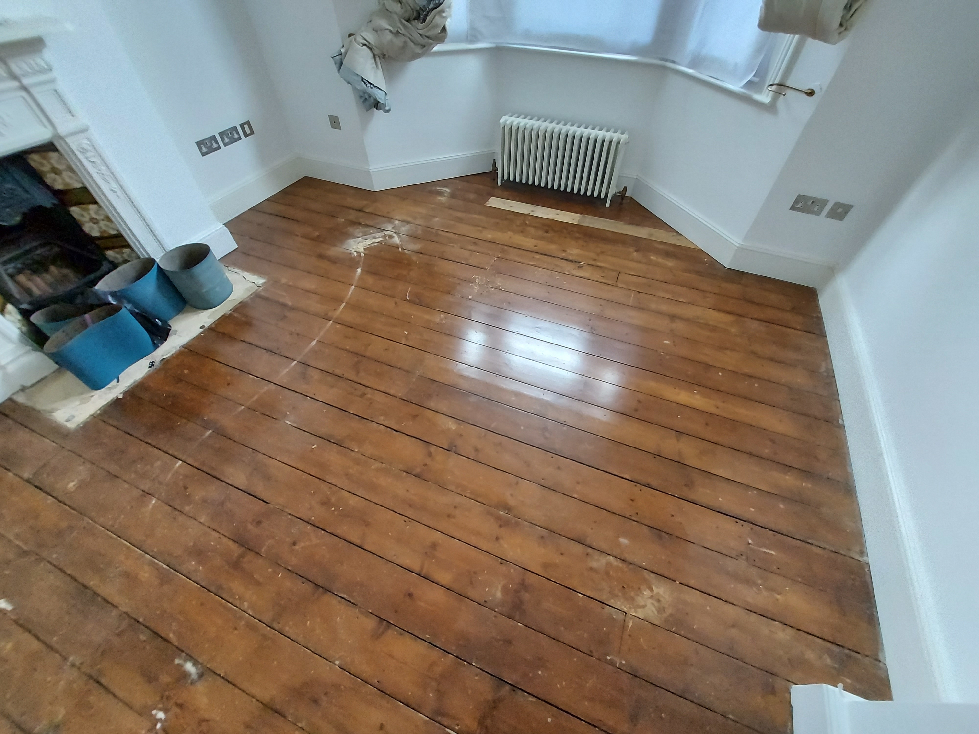 Hardwood floor after sanding work in SW20
