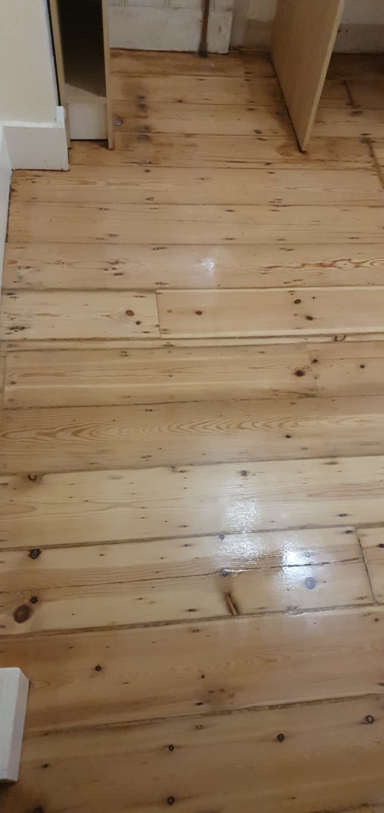 Floorboards floor after sanding work in SW2