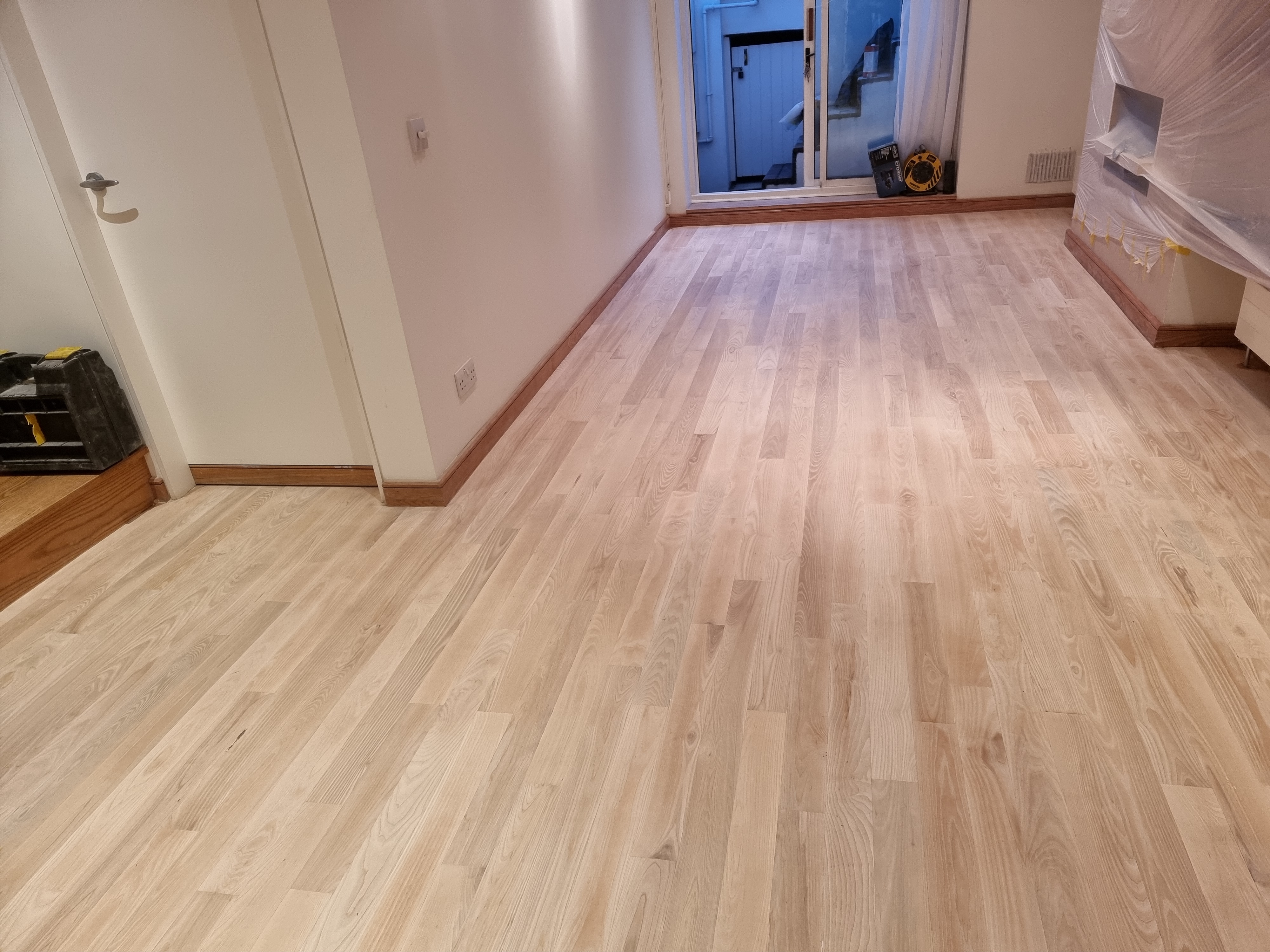 Hardwood floor after sanding work in SW3
