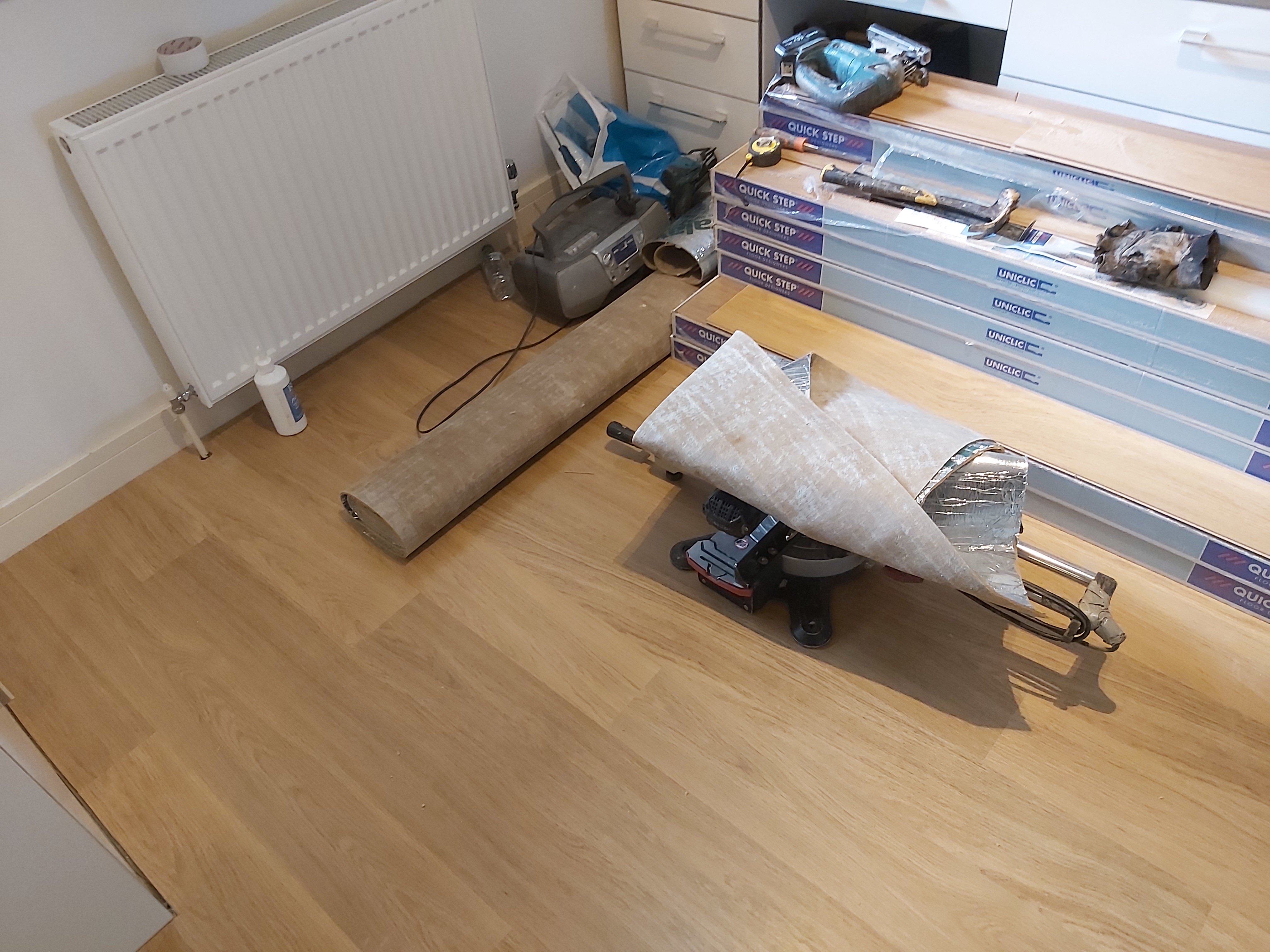 Laminate floor after fitting work in SW6