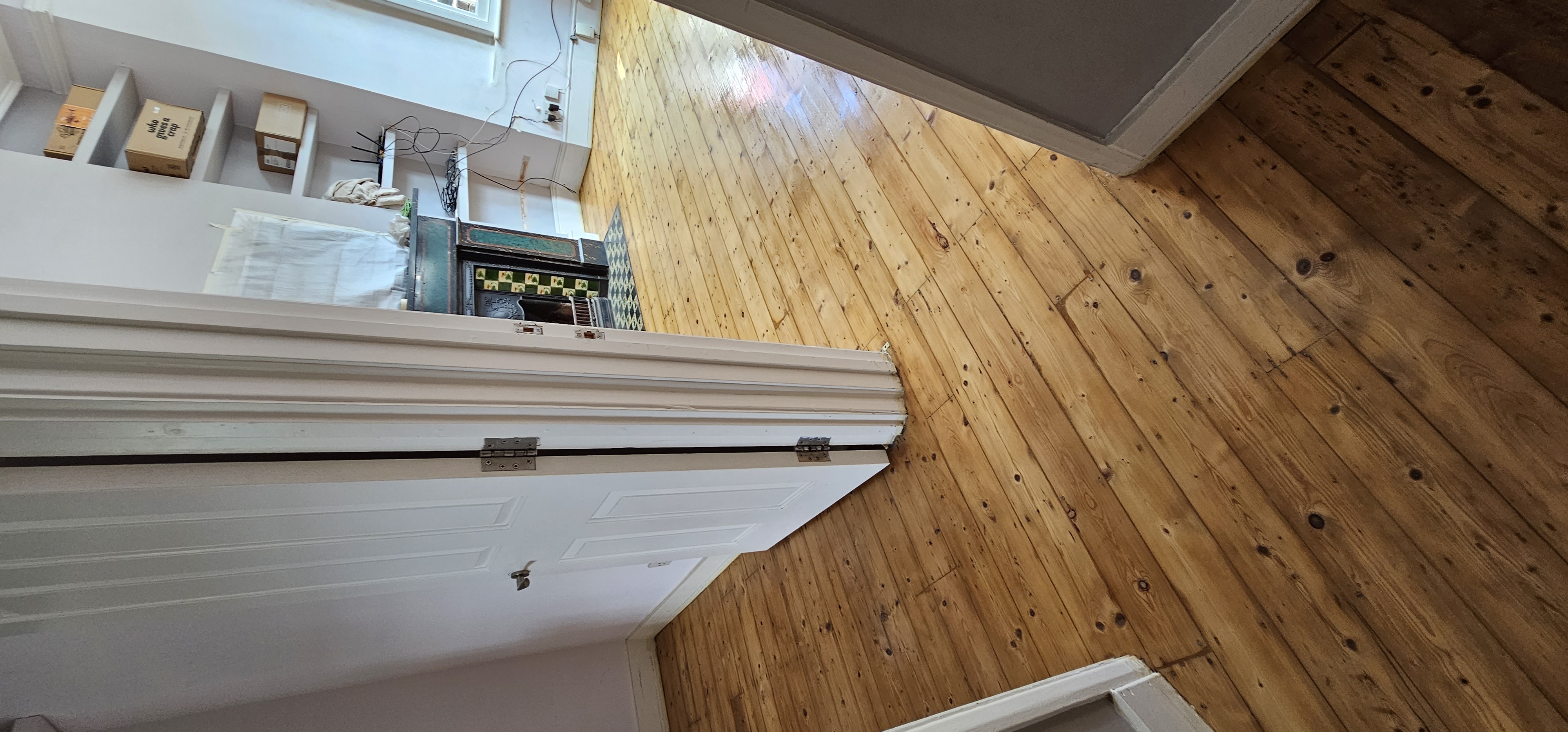 Floorboards floor after sanding work in SW9