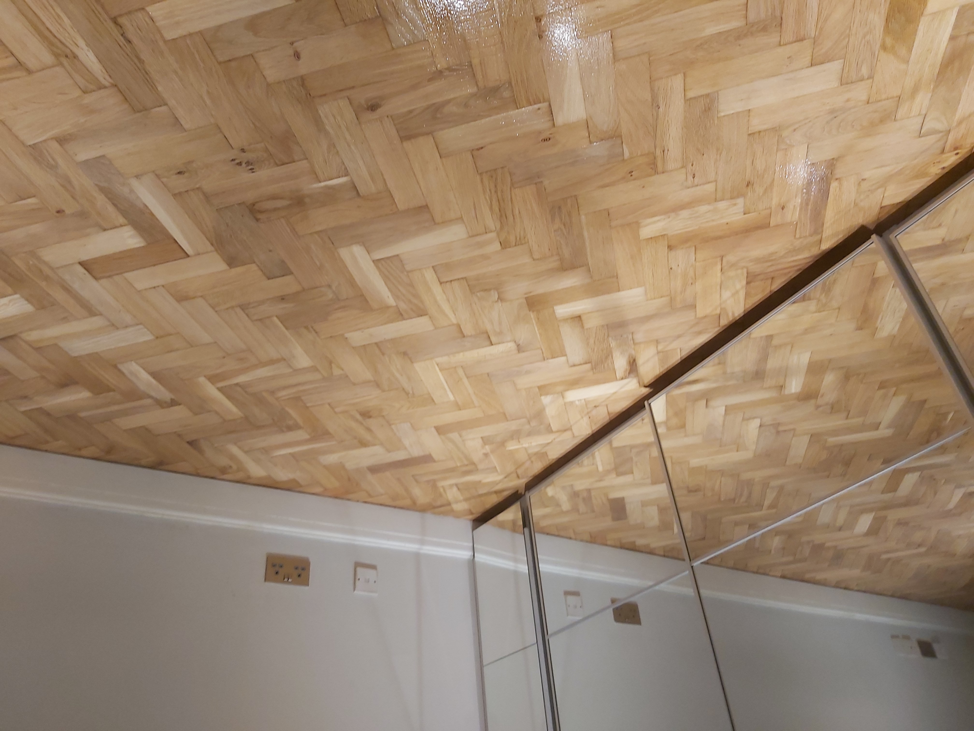 Parquet floor after sanding work in SW9