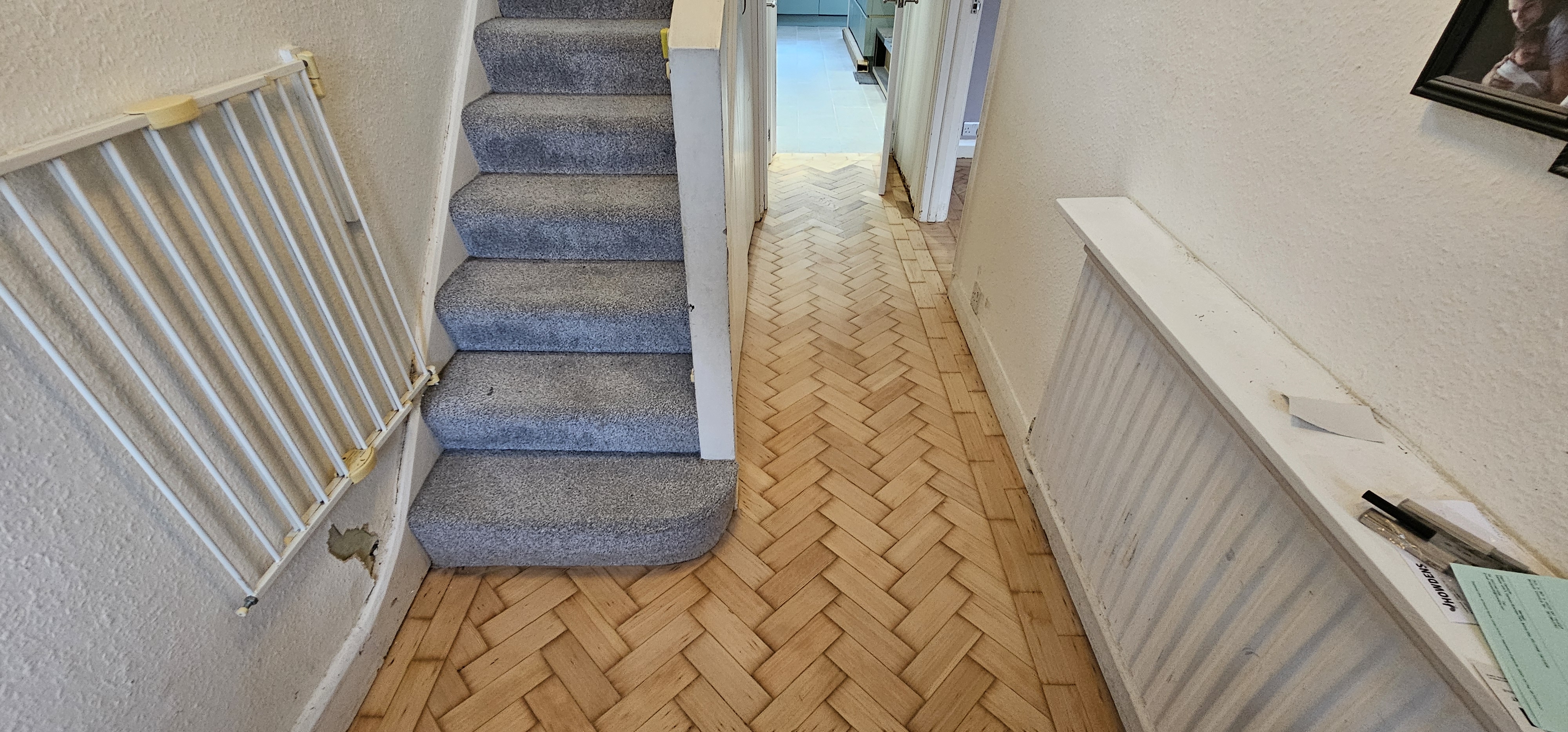 Parquet floor after sanding work in TW2