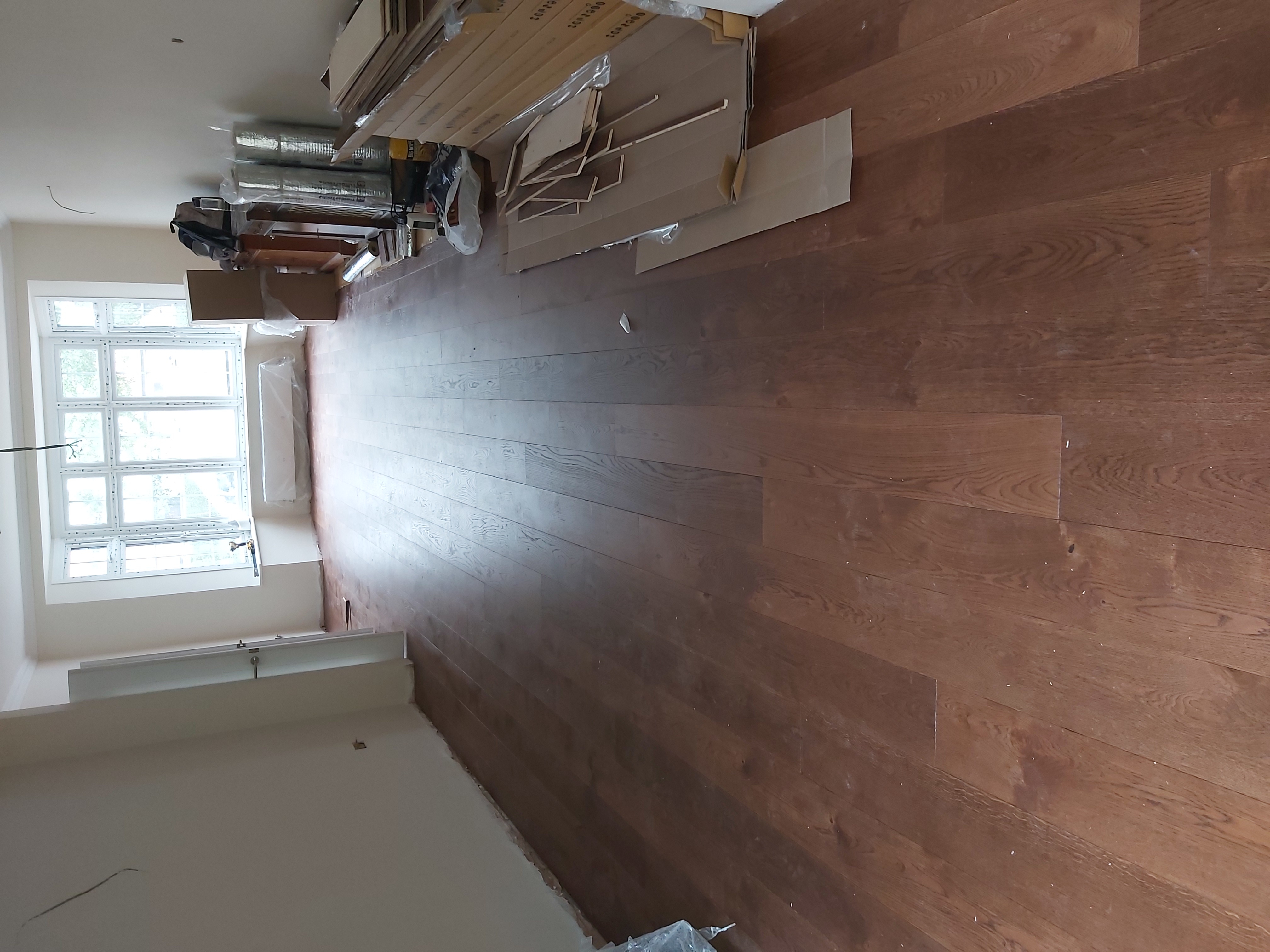 Engineered Wood floor after fitting work in UB6