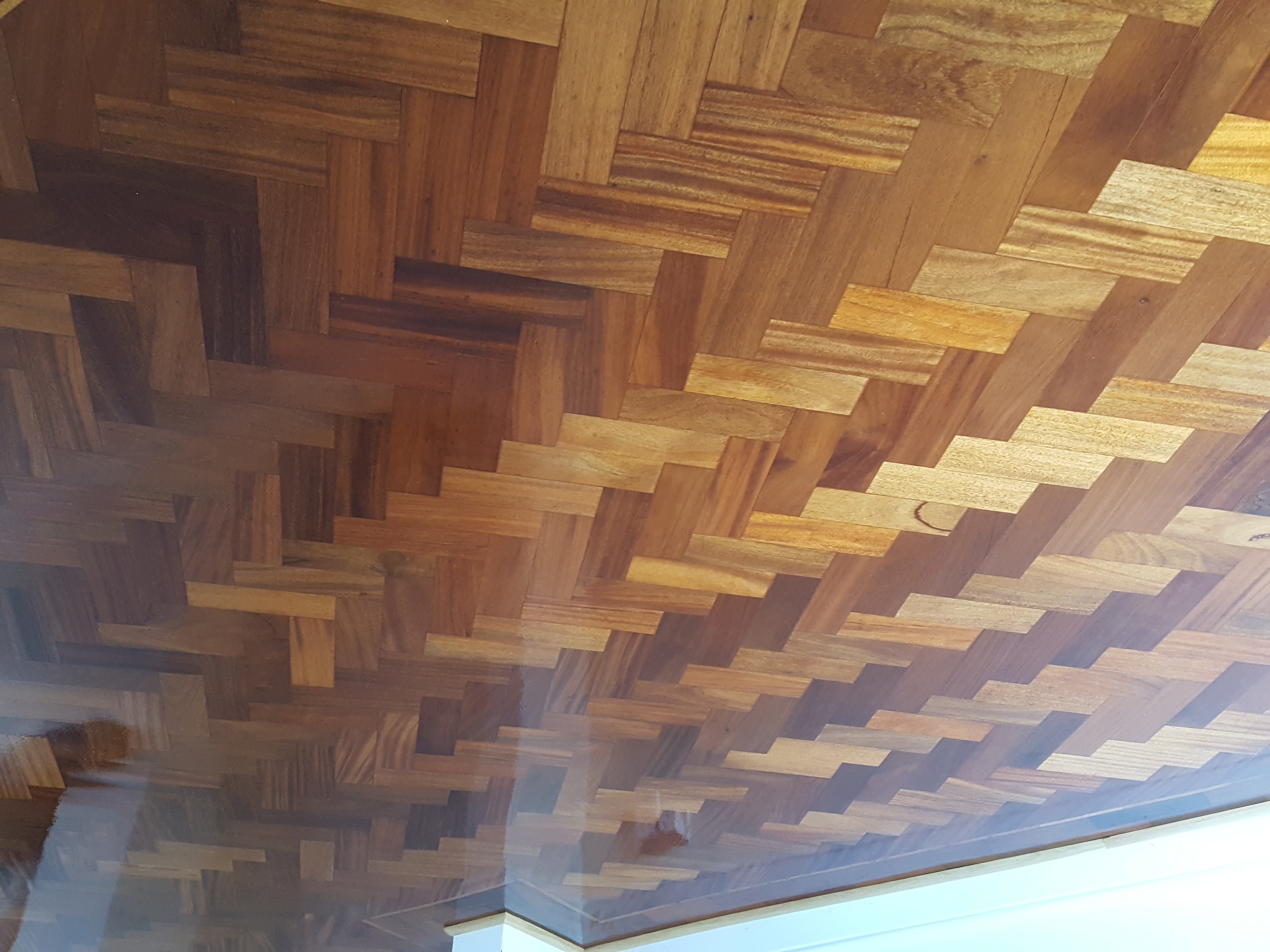 Parquet floor after sanding work in UB9