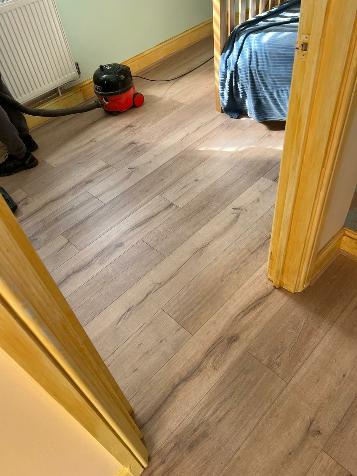 Laminate floor after fitting work in W10