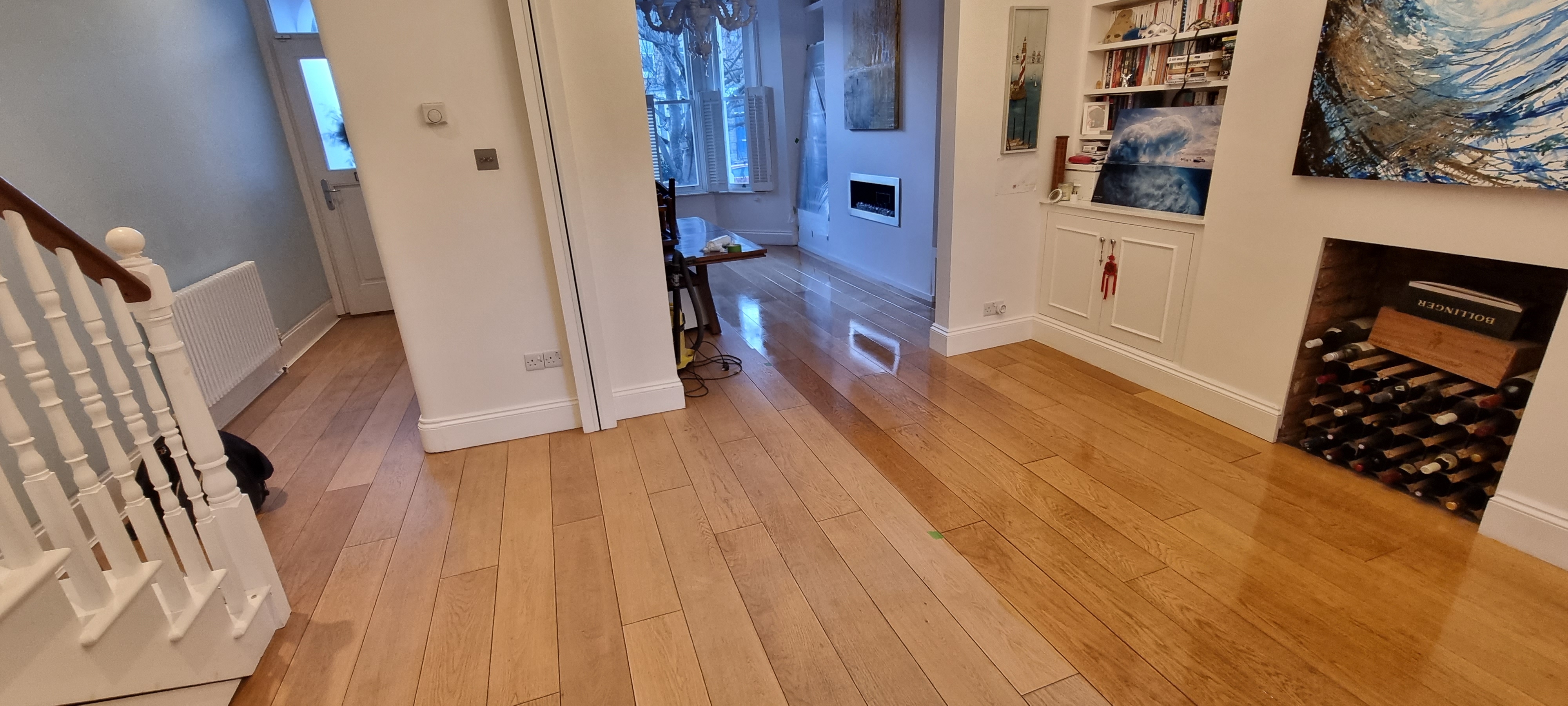 Engineered Wood floor after sanding work in W12