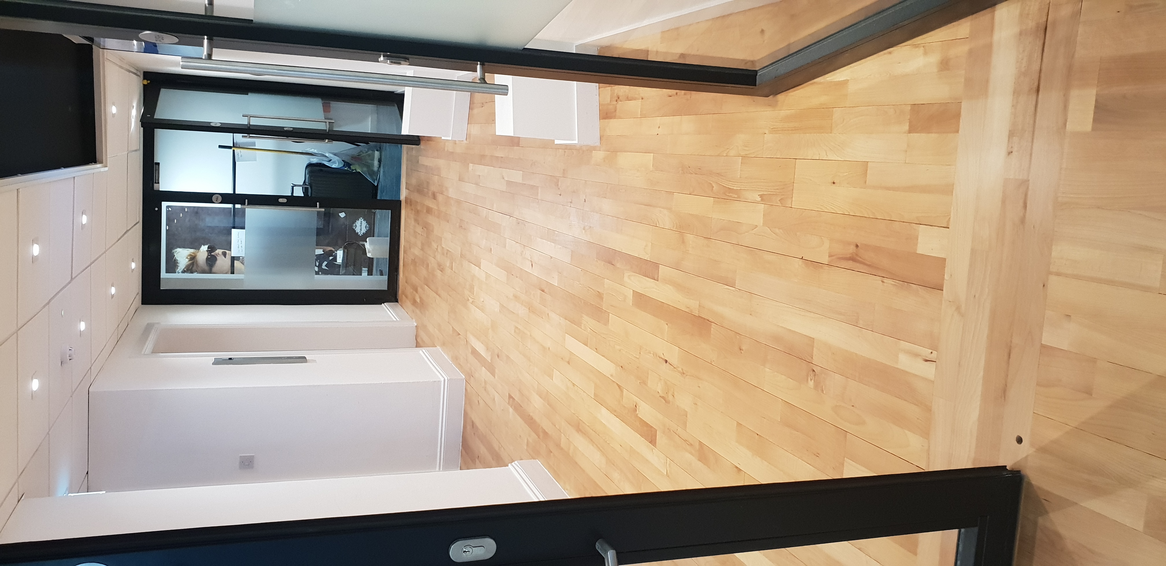 Hardwood floor after sanding work in W1S