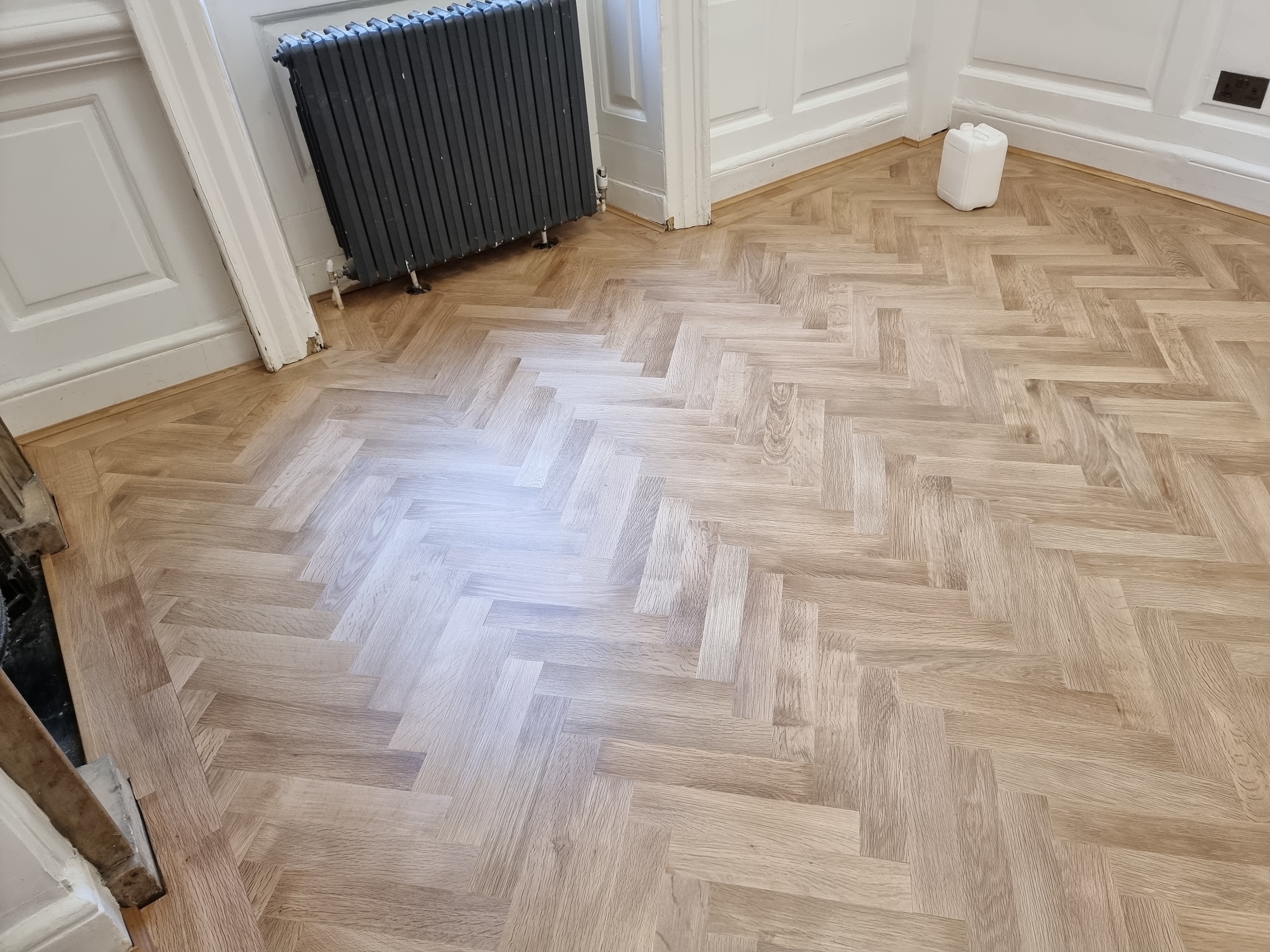 Parquet floor after sanding work in W1S