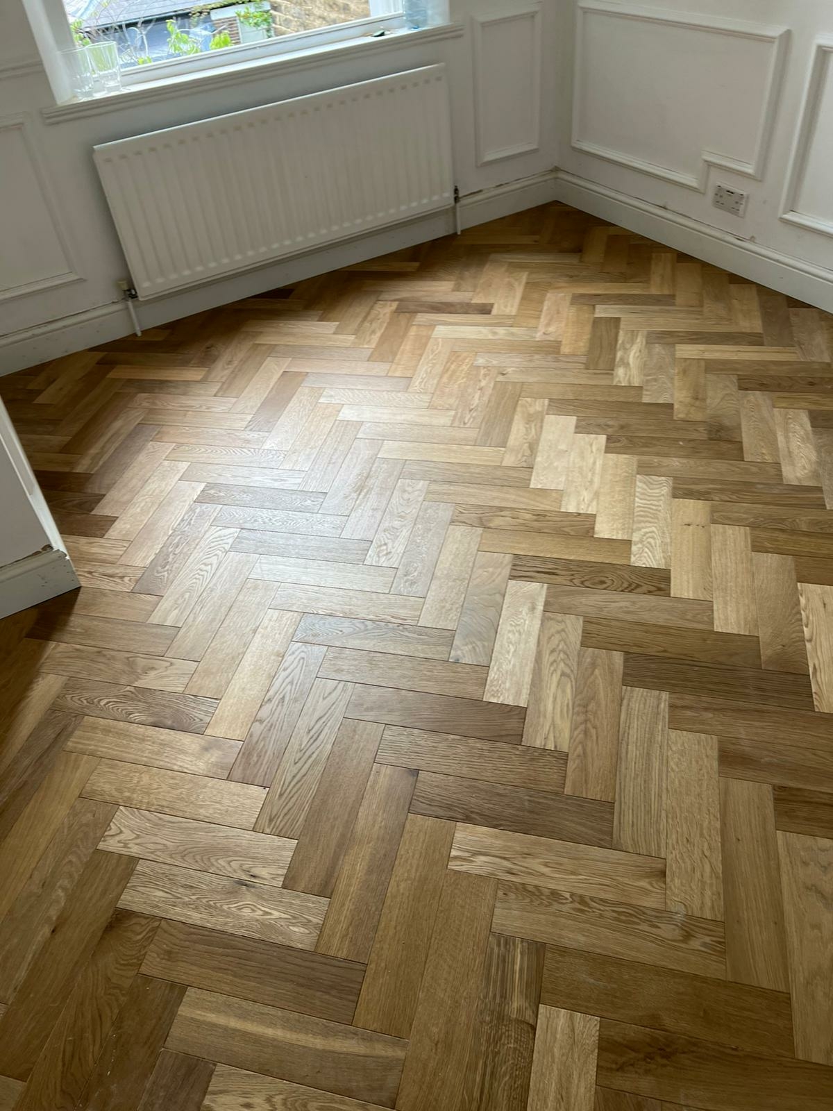 Parquet floor after fitting work in W2