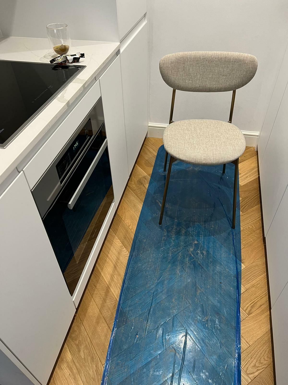 Parquet floor after fitting work in W2