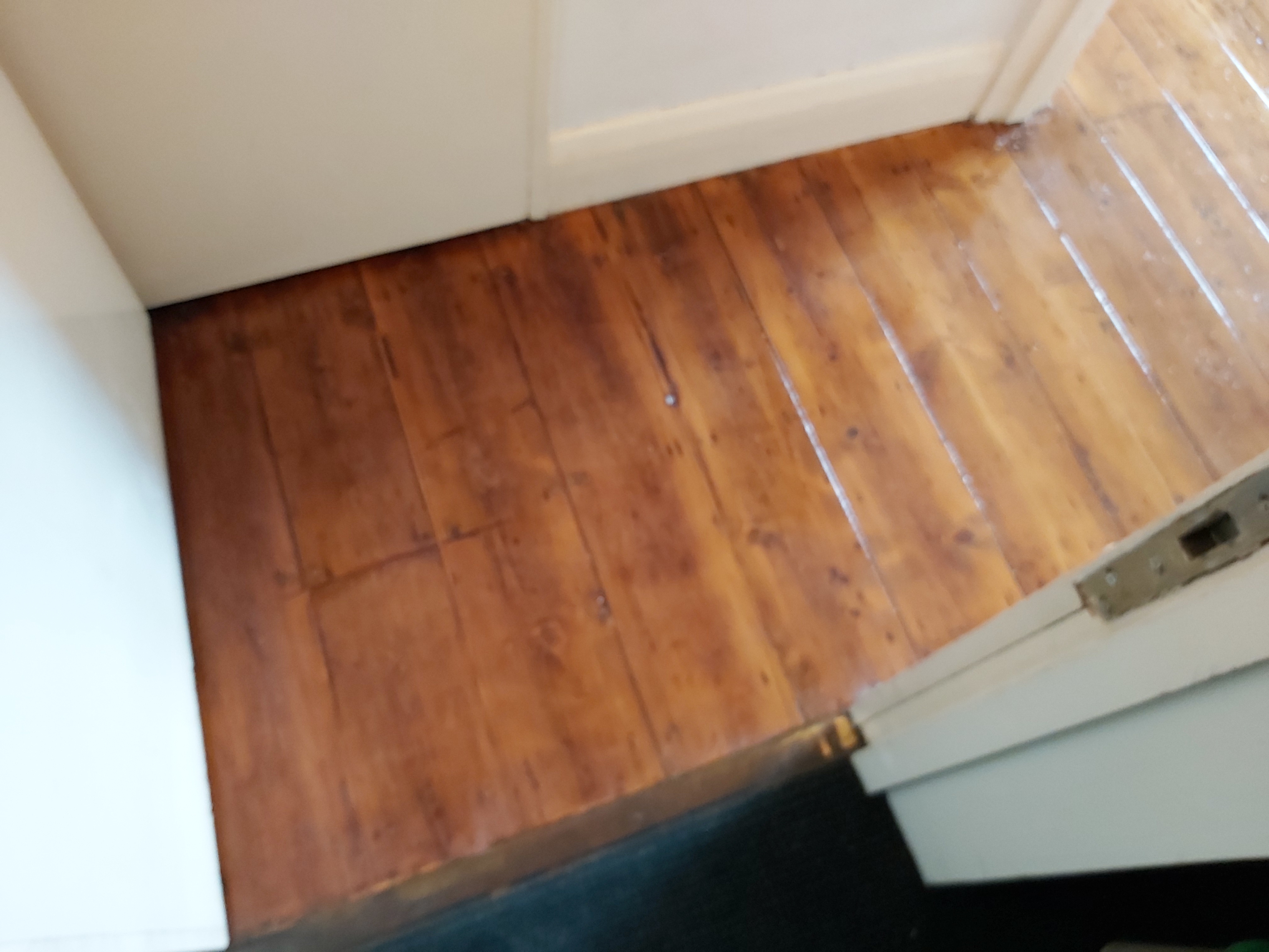 Floorboards floor after sanding work in W2