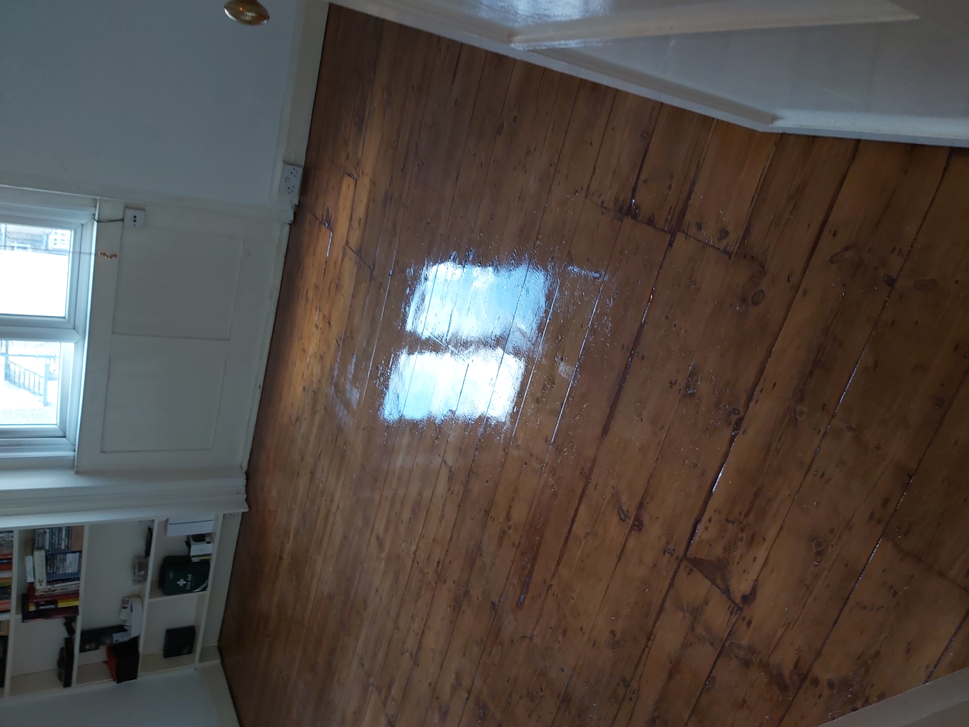 Floorboards floor after sanding work in W2