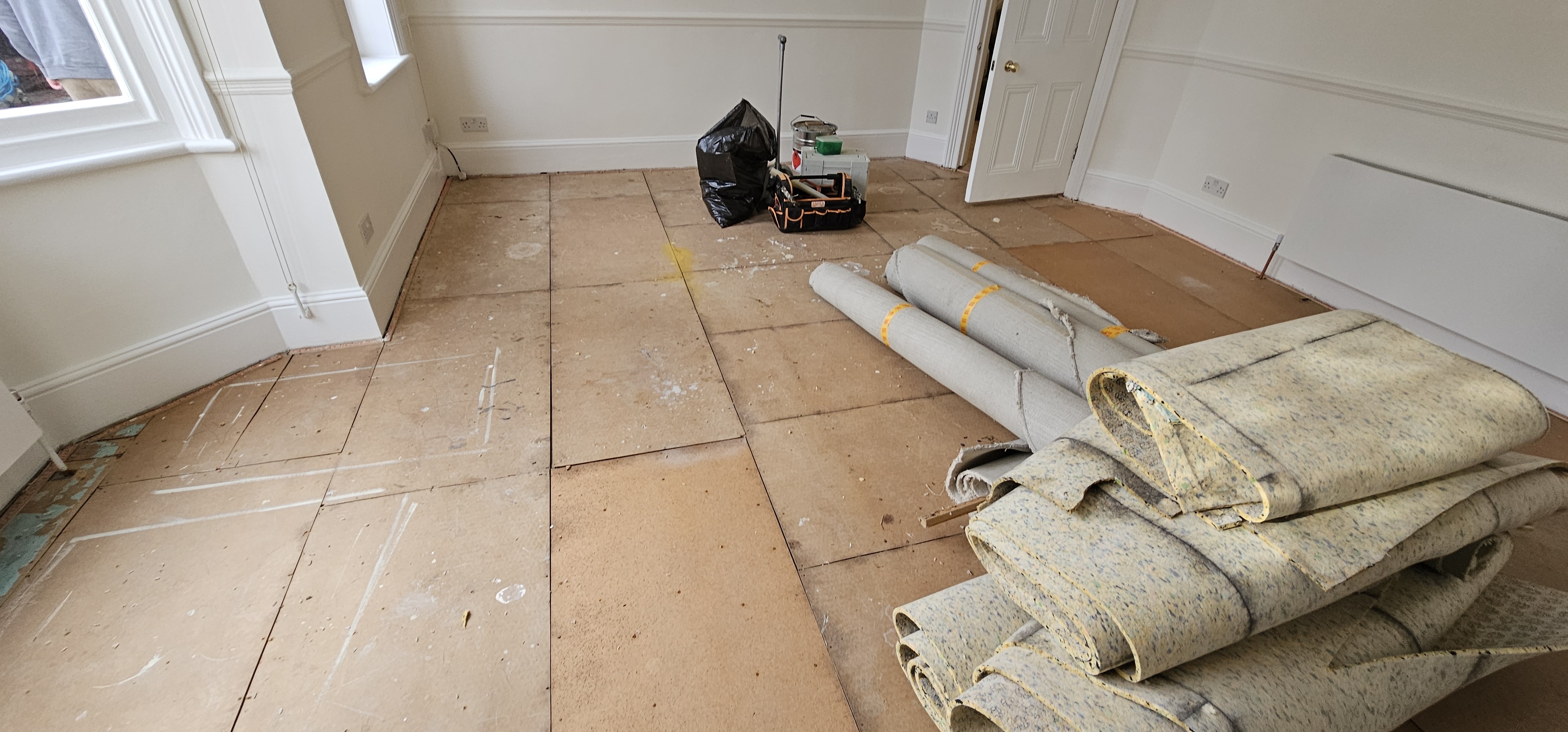 Parquet floor after sanding work in W4