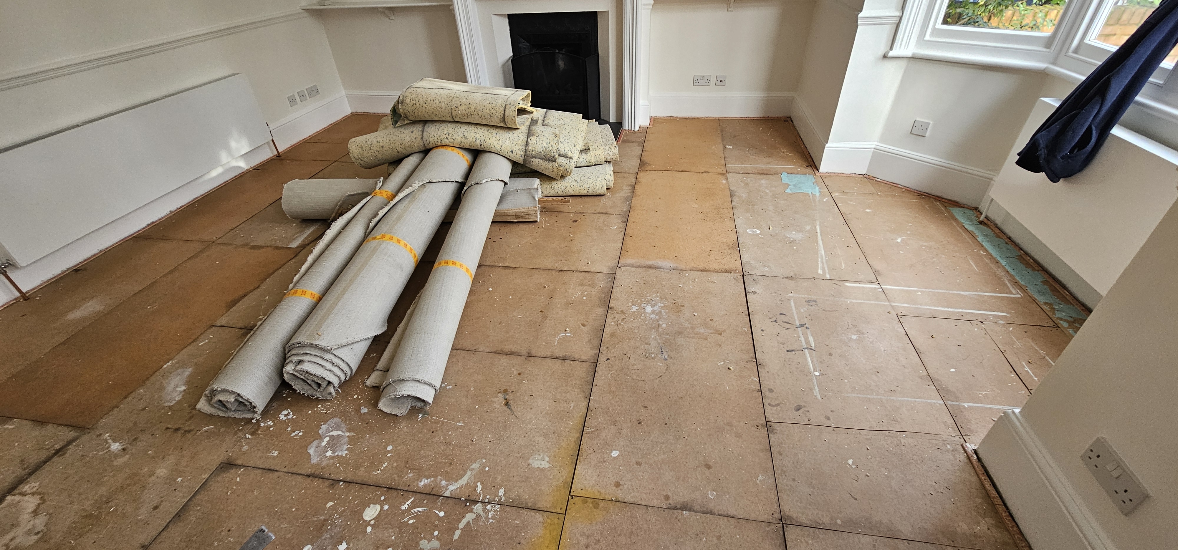 Parquet floor after sanding work in W4