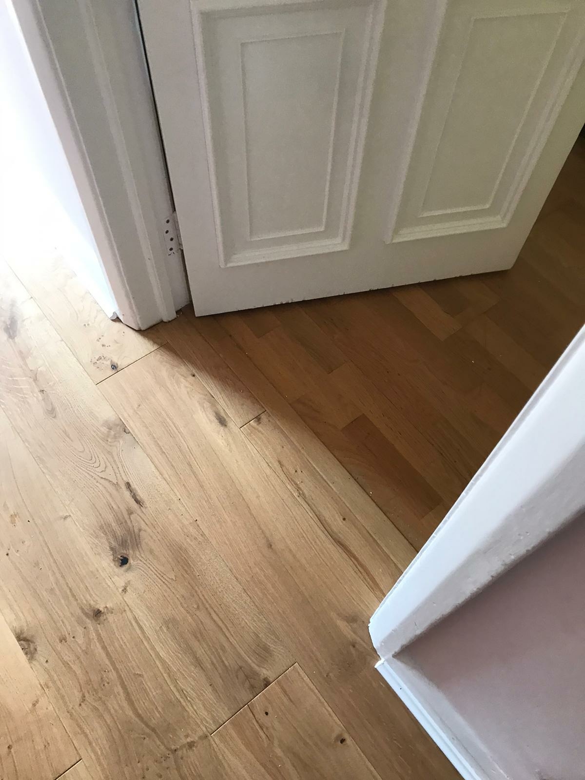 Engineered Wood floor after fitting work in W5