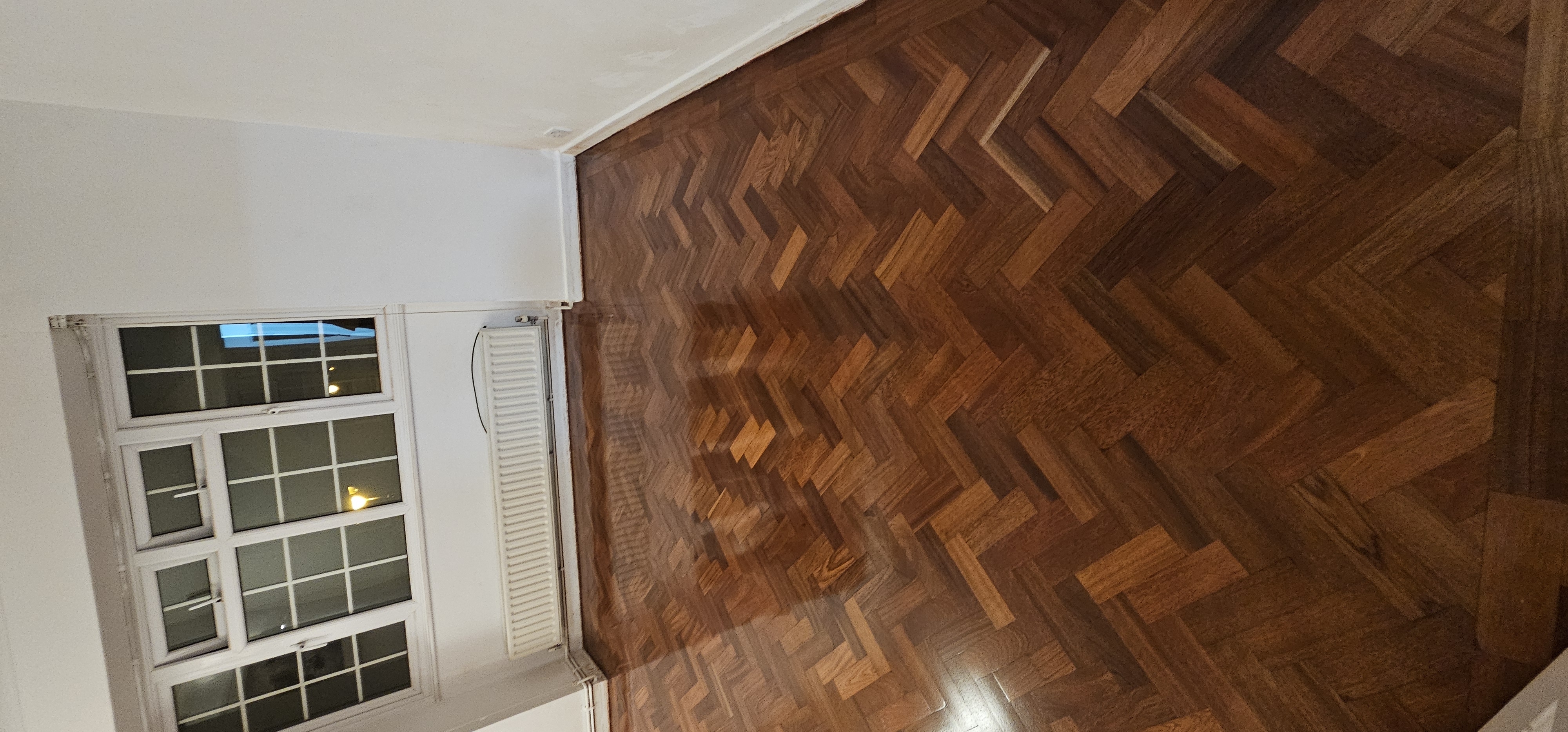 Parquet floor after sanding work in W5