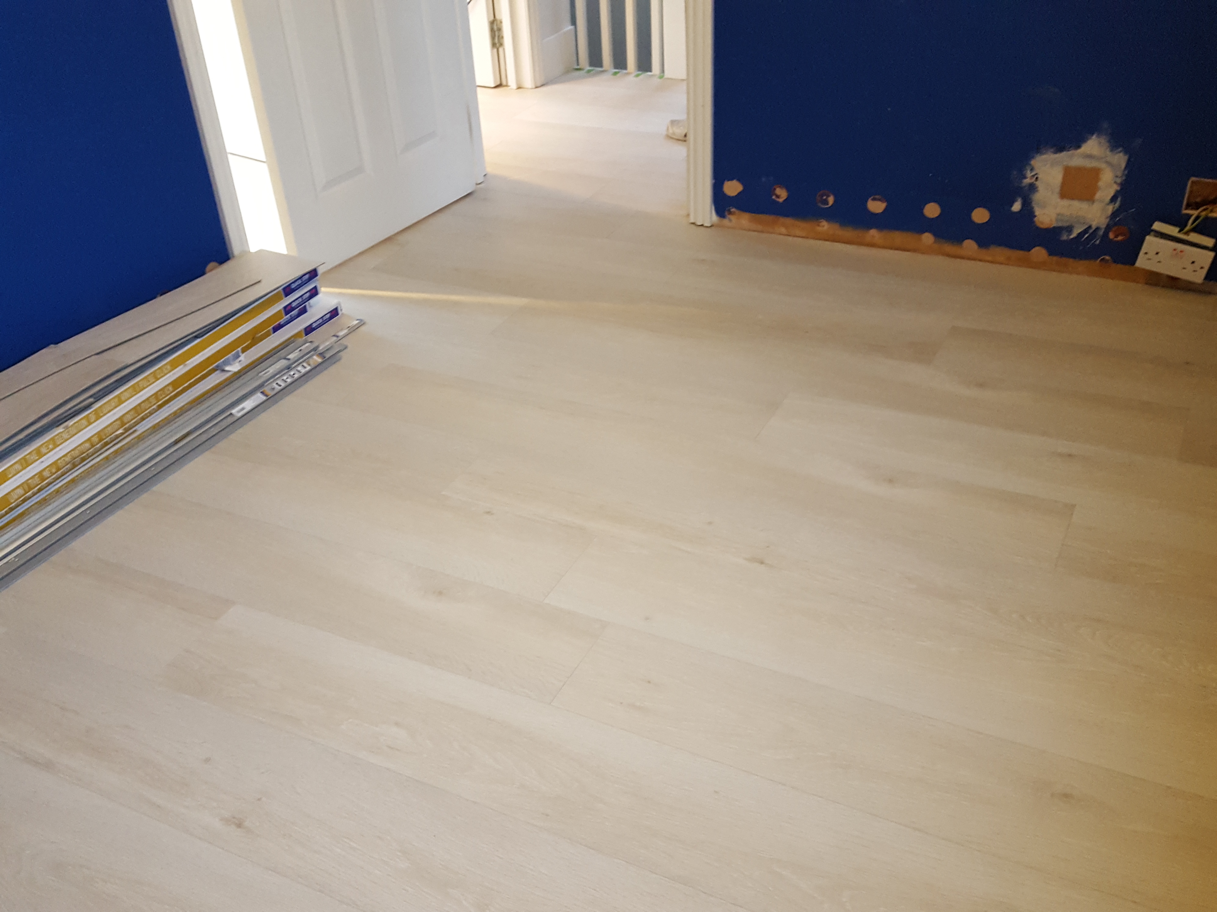 Vinyl floor after fitting work in W5