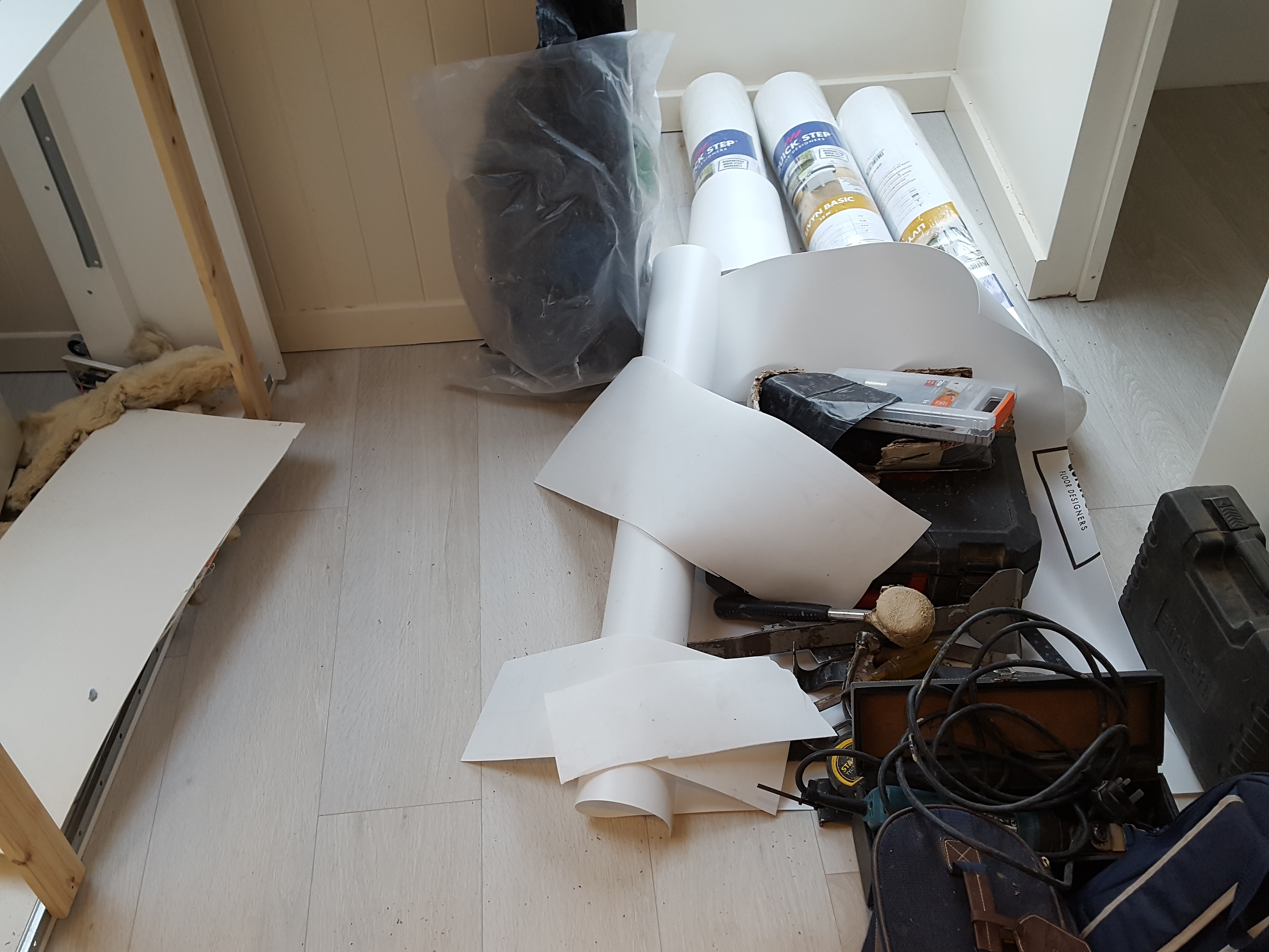 Vinyl floor after fitting work in W5