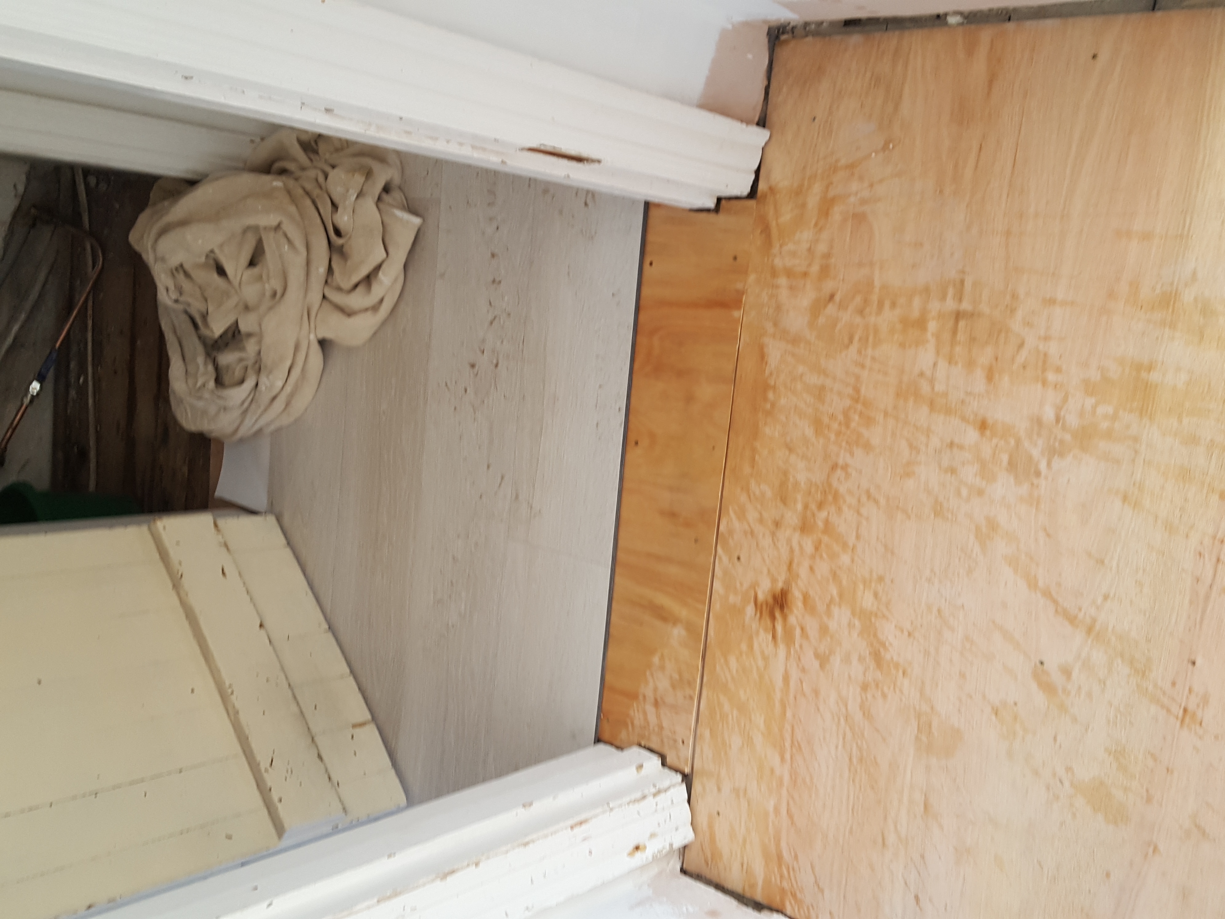 Vinyl floor after fitting work in W5