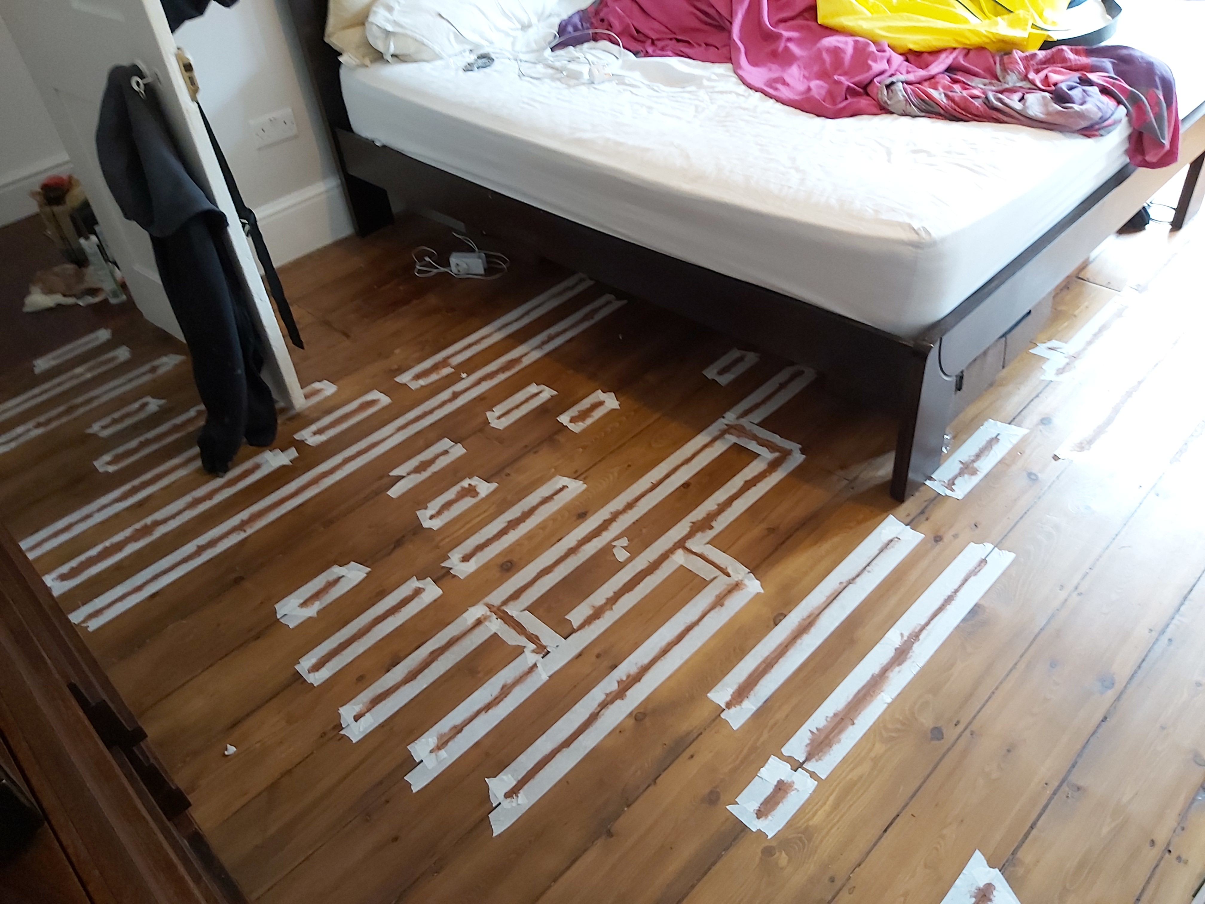 Floorboards floor after sanding work in W5