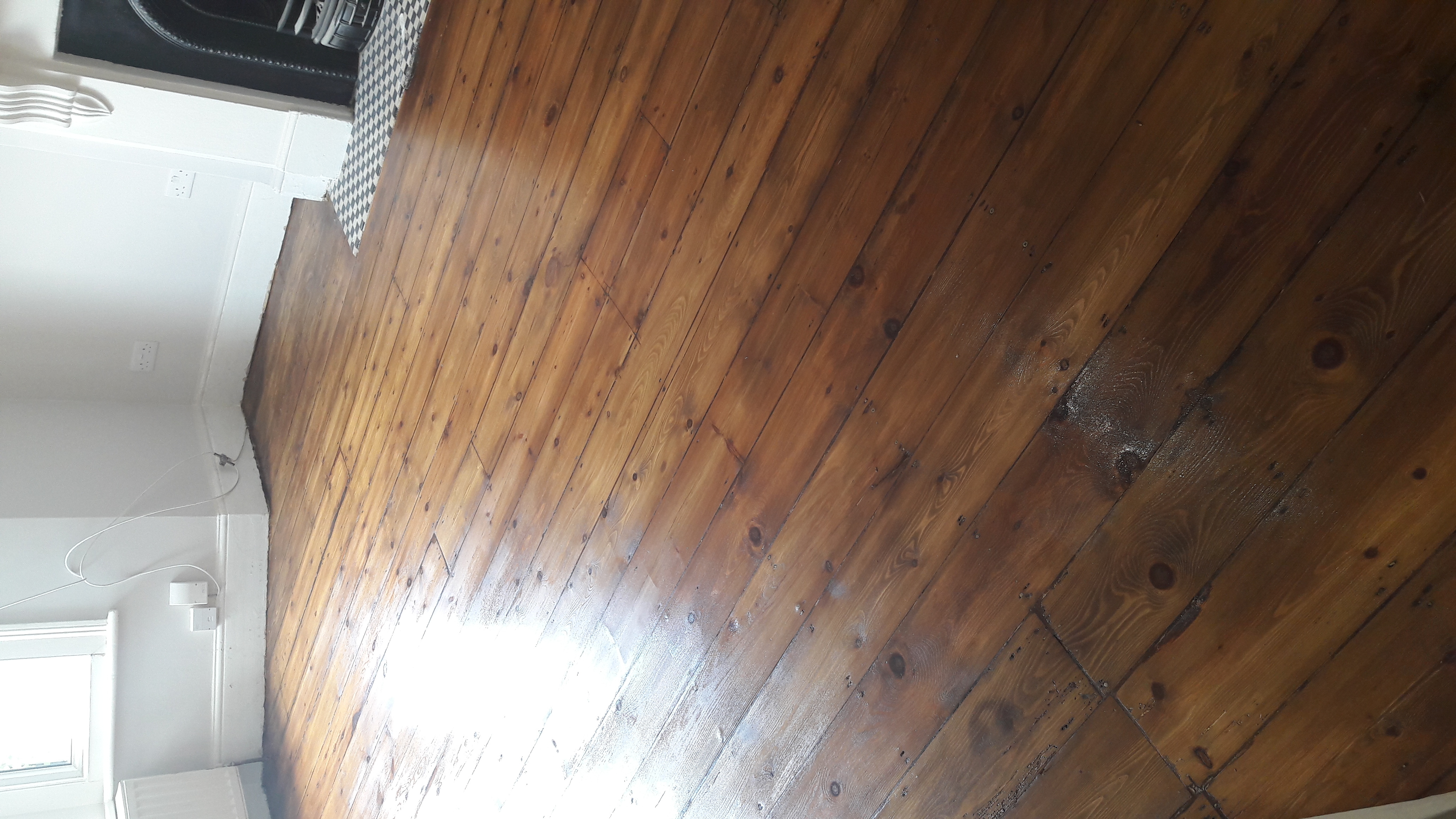 Floorboards floor after sanding work in W5